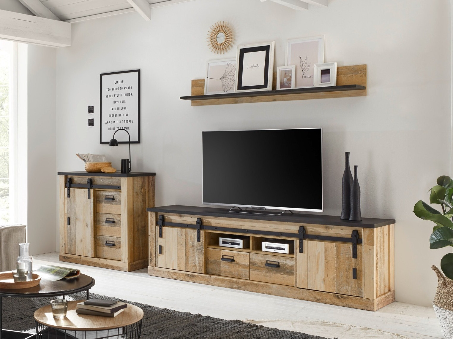 Stuemøbelsæt Cirtale 132 (Modnet træ + Antracit)