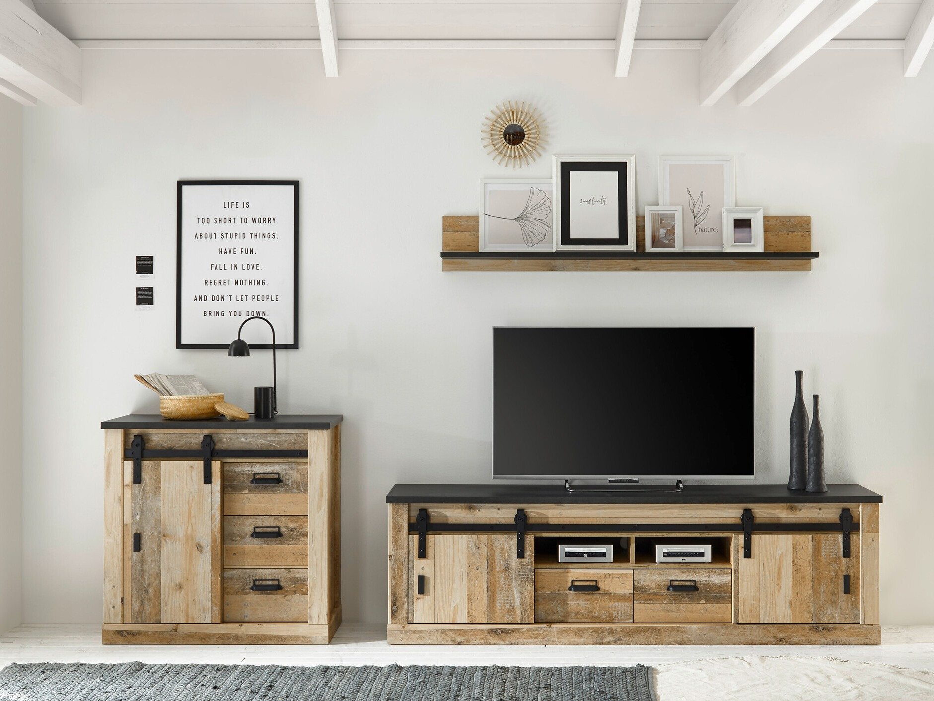 Stuemøbelsæt Cirtale 132 (Modnet træ + Antracit)