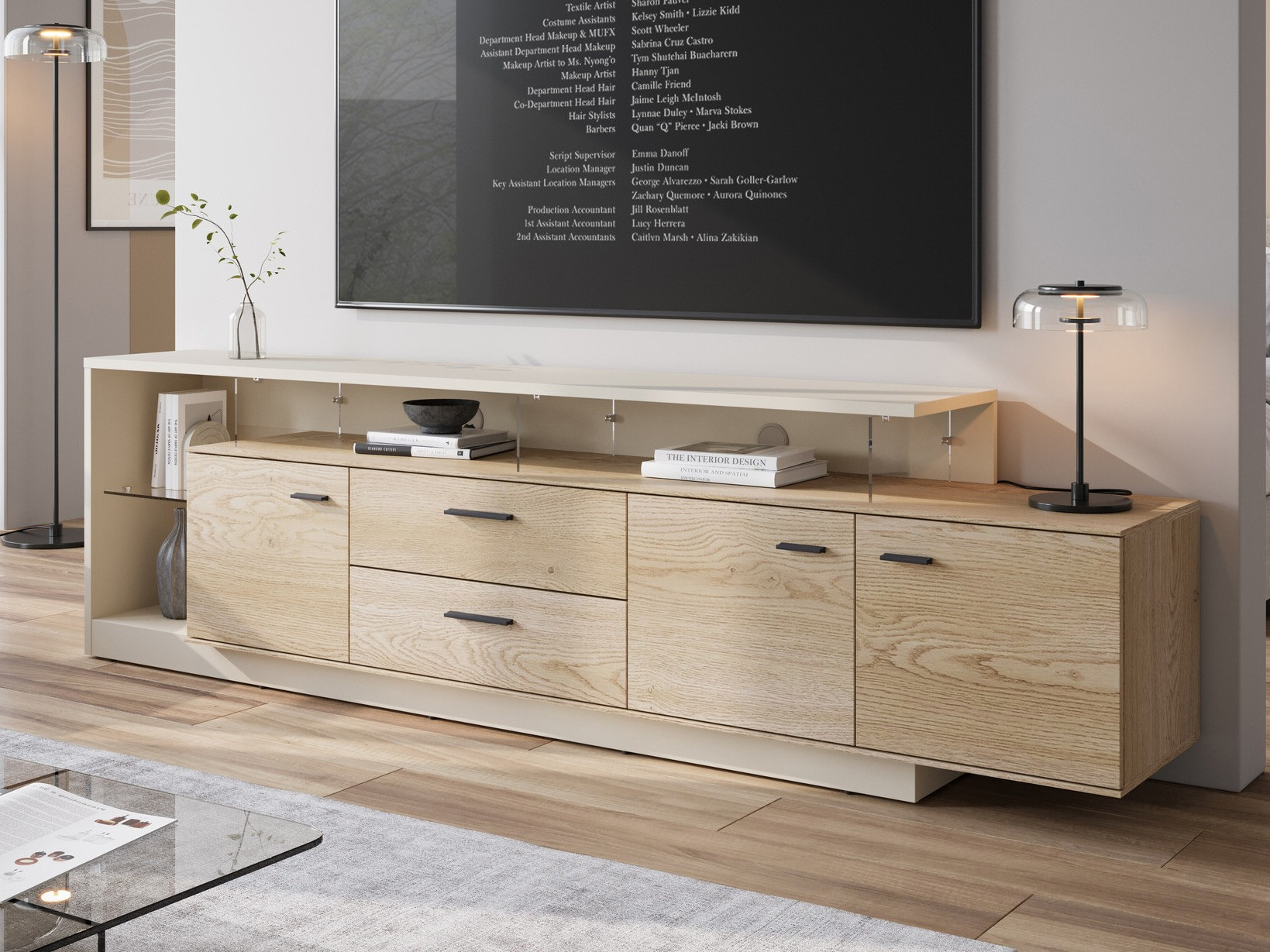 TV-bord Avicoro 107 (Kashmir + Sonoma eg)
