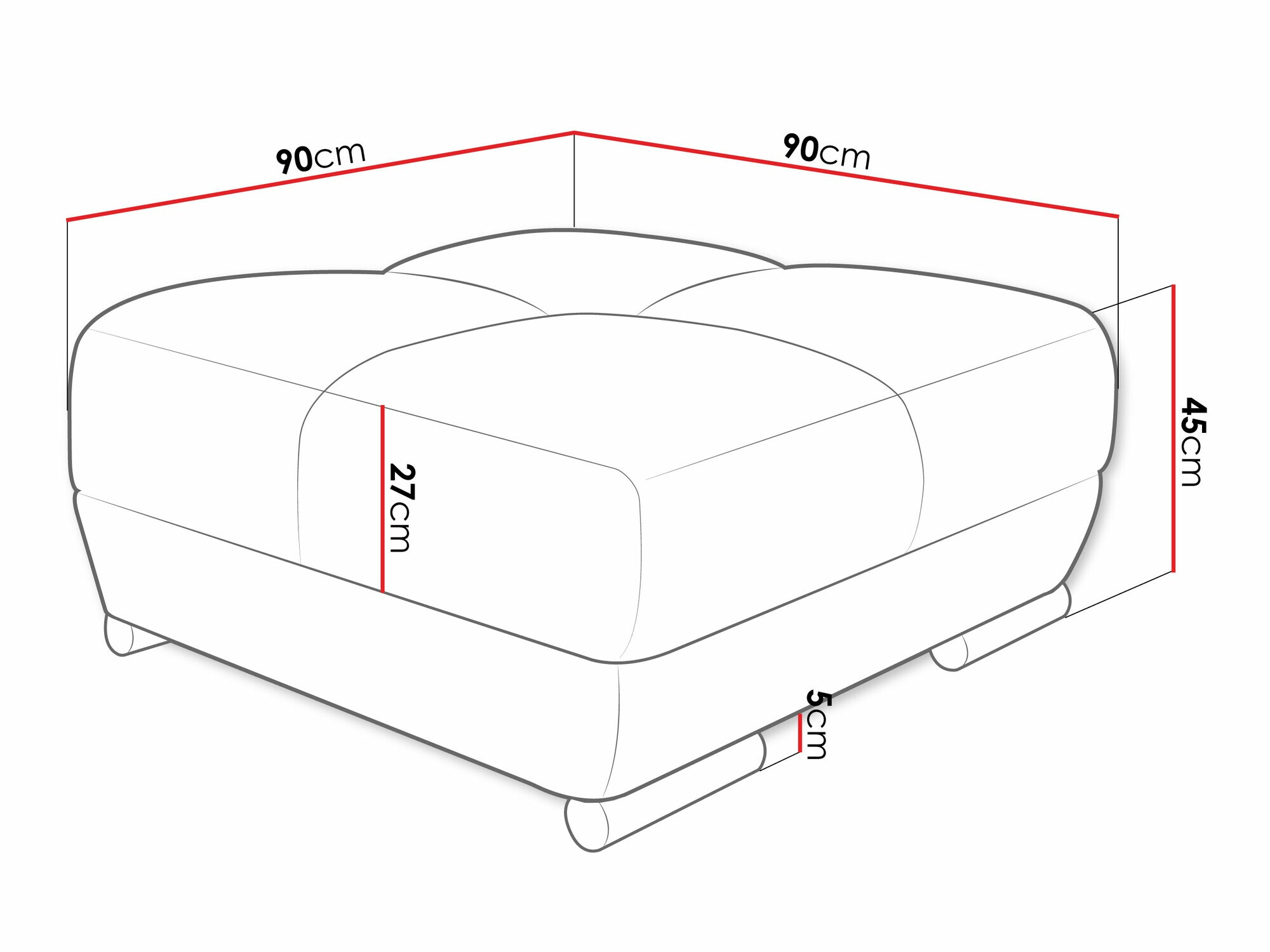 Polstret bænk Signis (Velo 621)