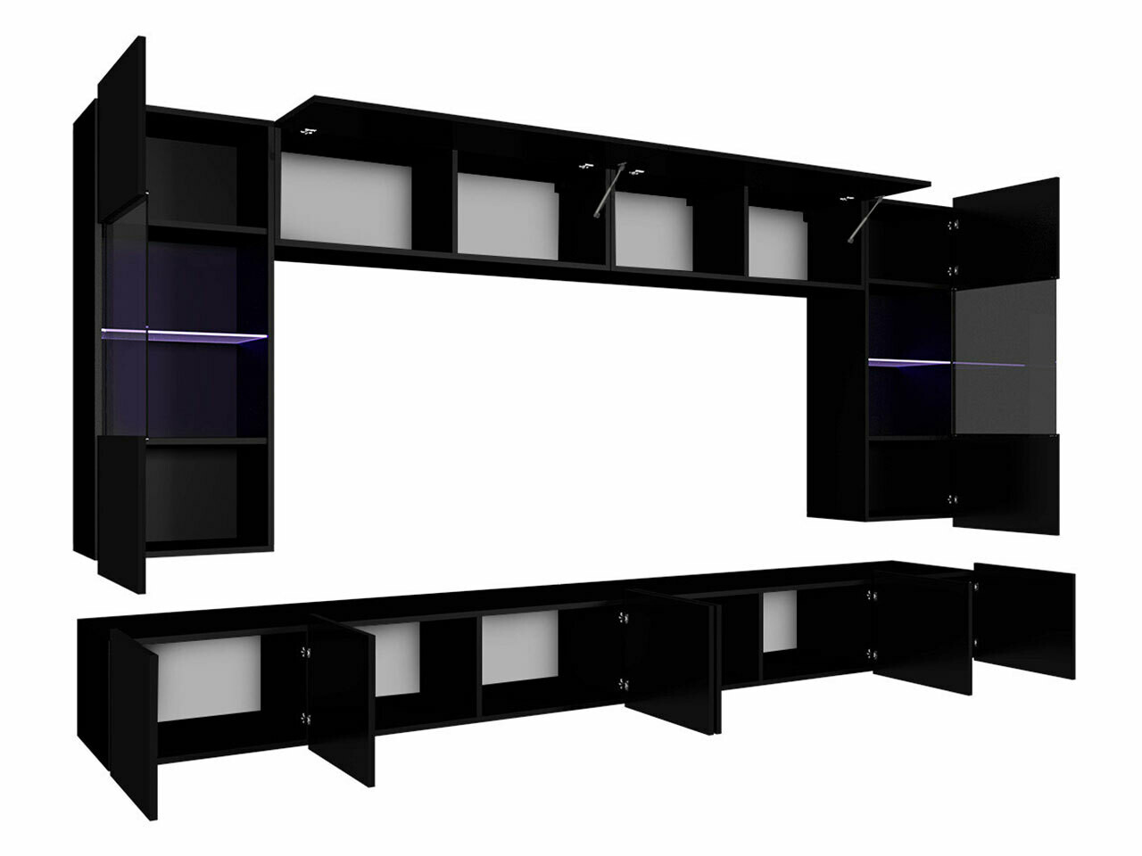 Stuemøbelsæt Tivdalu 105 (Hvid + Glansfuld hvid)