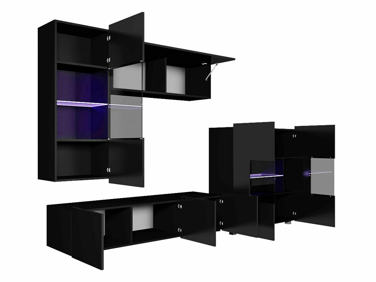 Stuemøbelsæt Tivdalu 107 (Sort + Blank sort)