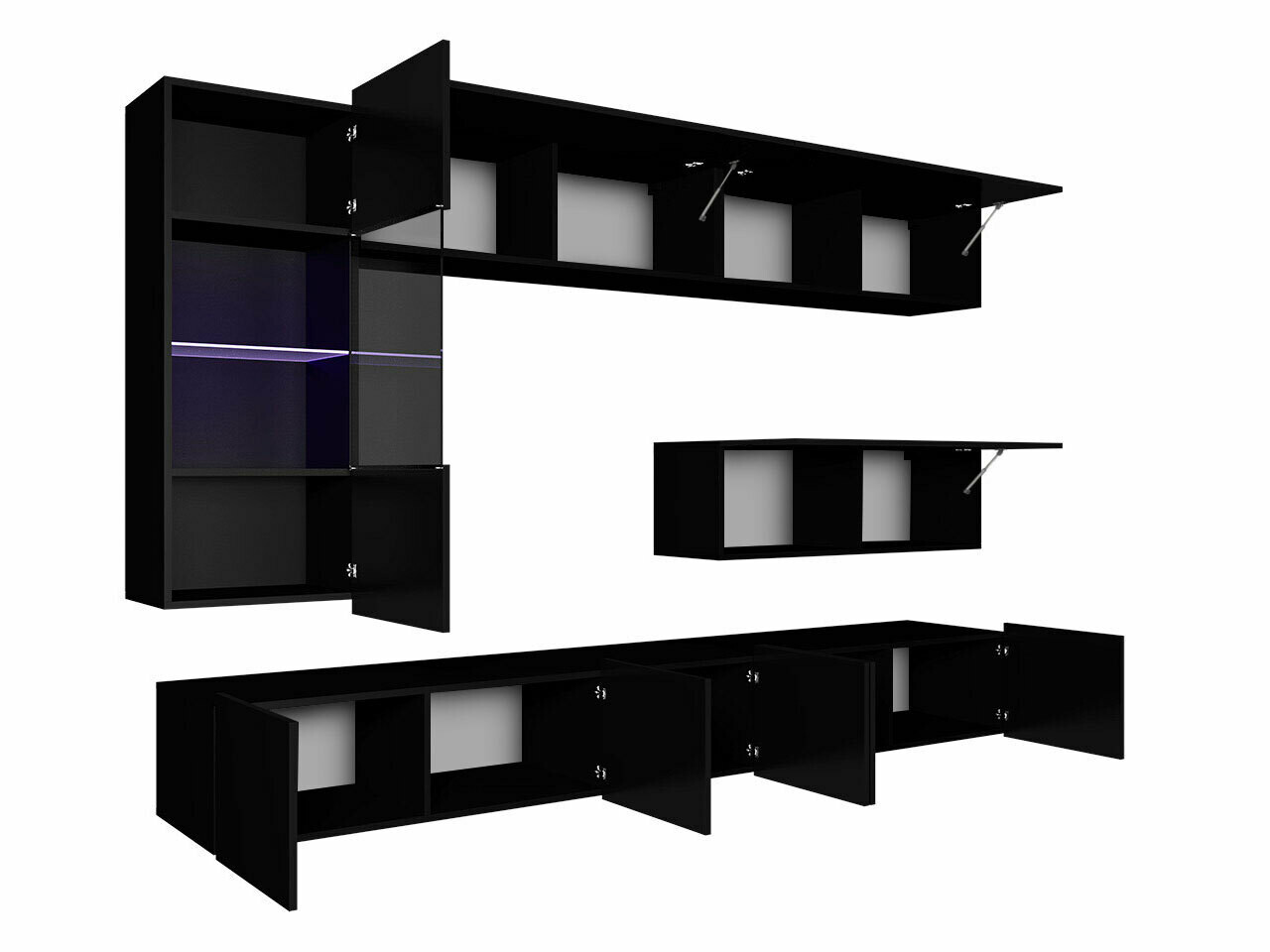 Stuemøbelsæt Tivdalu 108 (Sort + Blank sort)