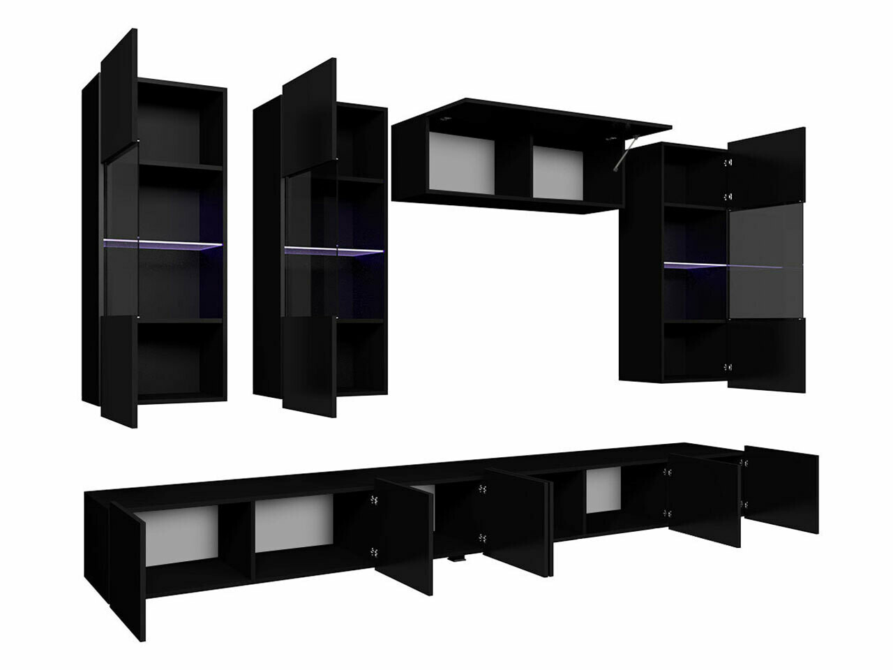 Stuemøbelsæt Tivdalu 109 (Sort + Blank sort)