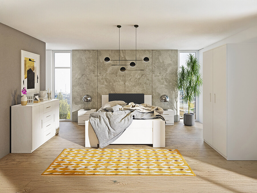 Soveværelsessæt Catromi 122 (Hvid + Soft Pik 011)