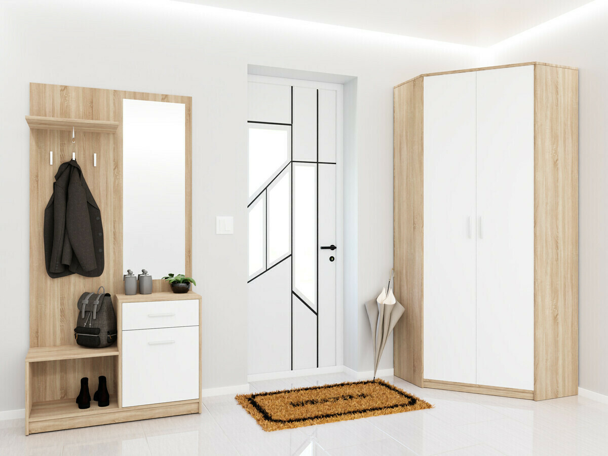 Entrésæt Novsore 145 (Sonoma eg + Hvid)