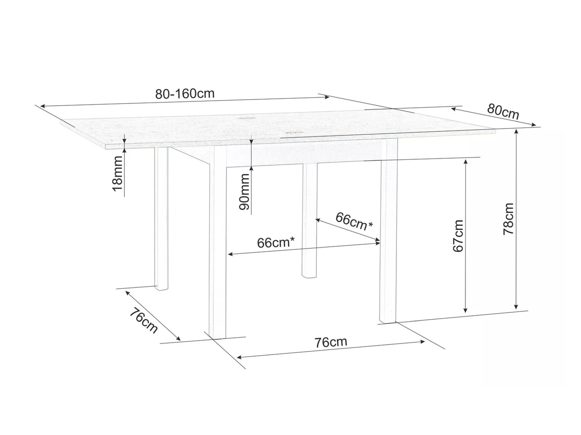 Bord Detroit 898 (Artisan eg + Sort)
