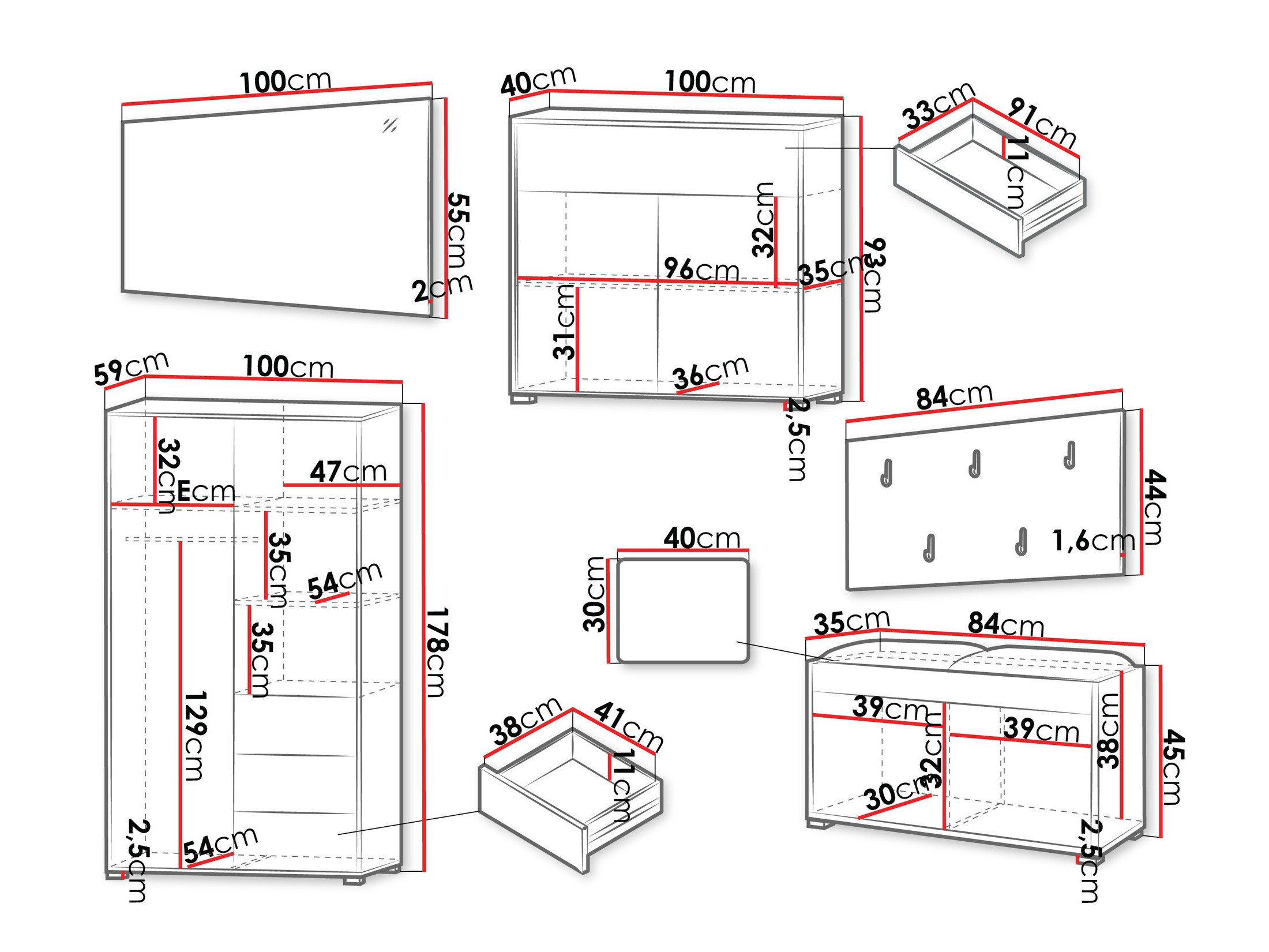 Entrésæt Comfivo Tutela V (Hvid)