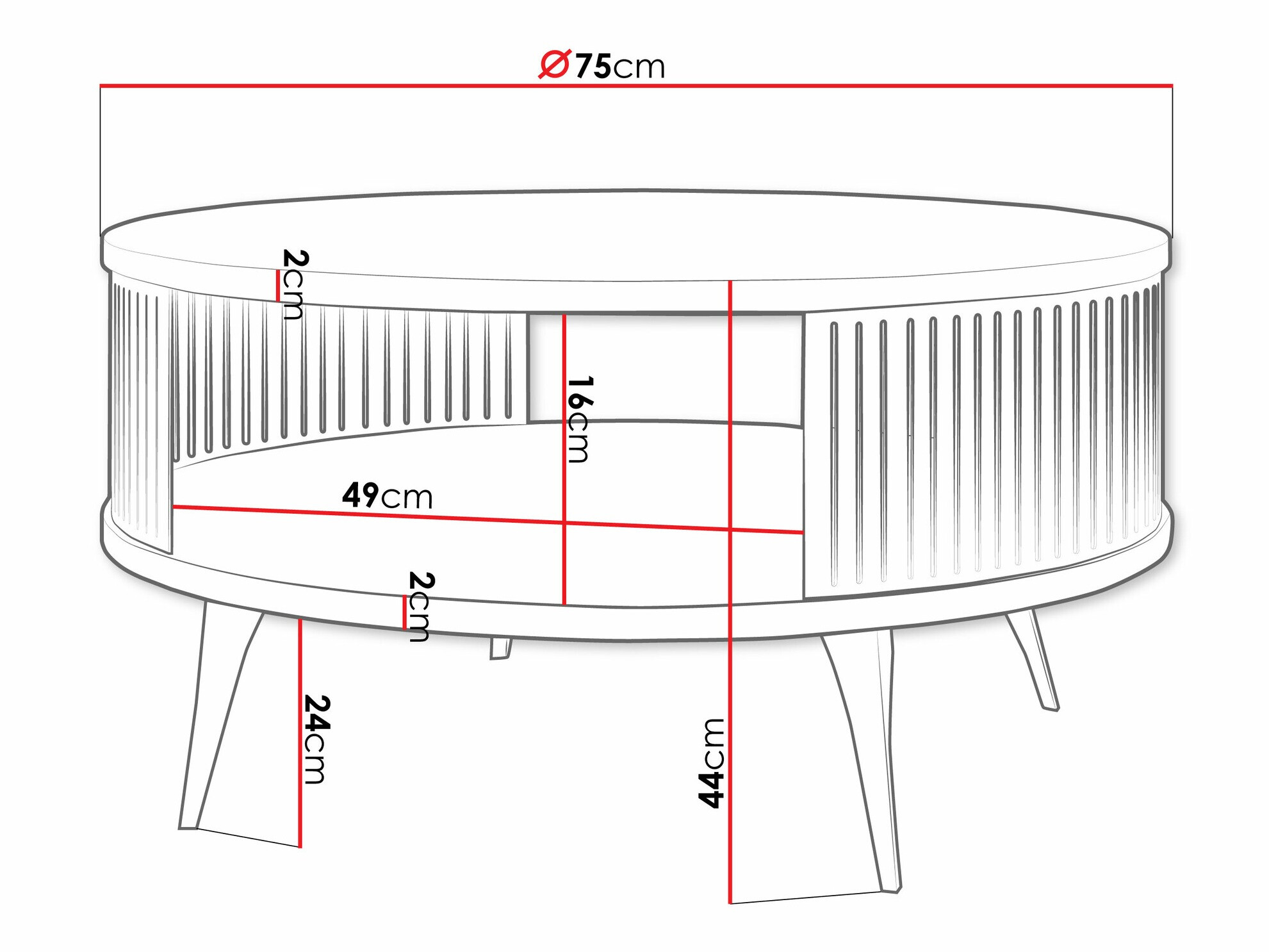 Sofabord Vitum II (Lyserød + Hvid)