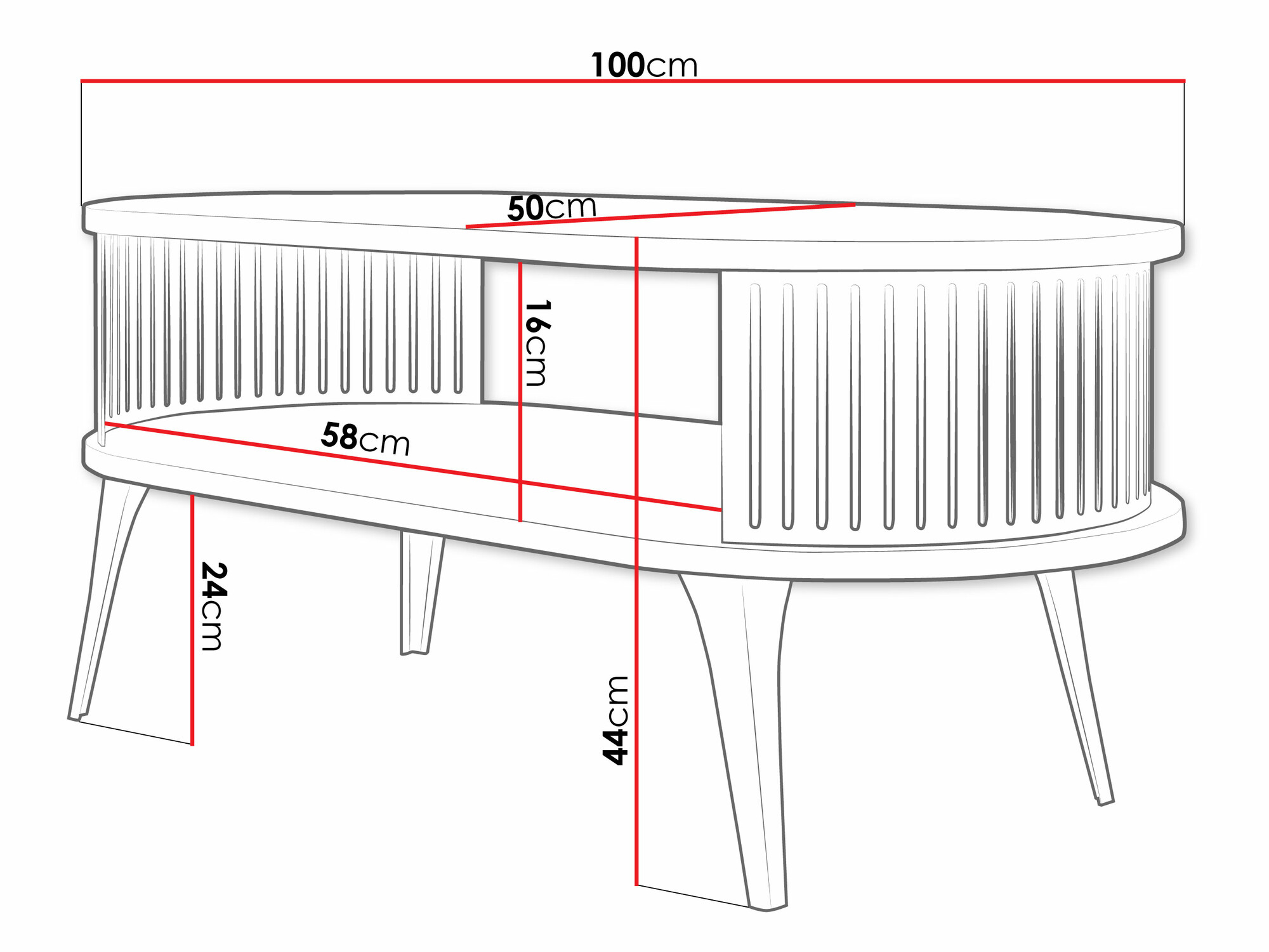 Sofabord Vitum IV (Gylden + Hvid)