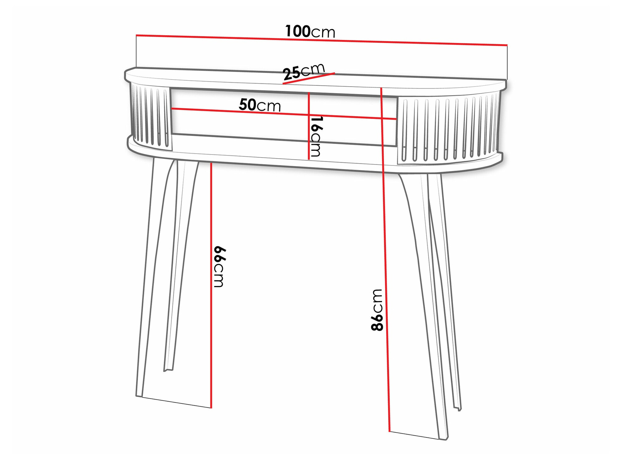 Konsolbord Vitum II (Lyserød + Hvid)