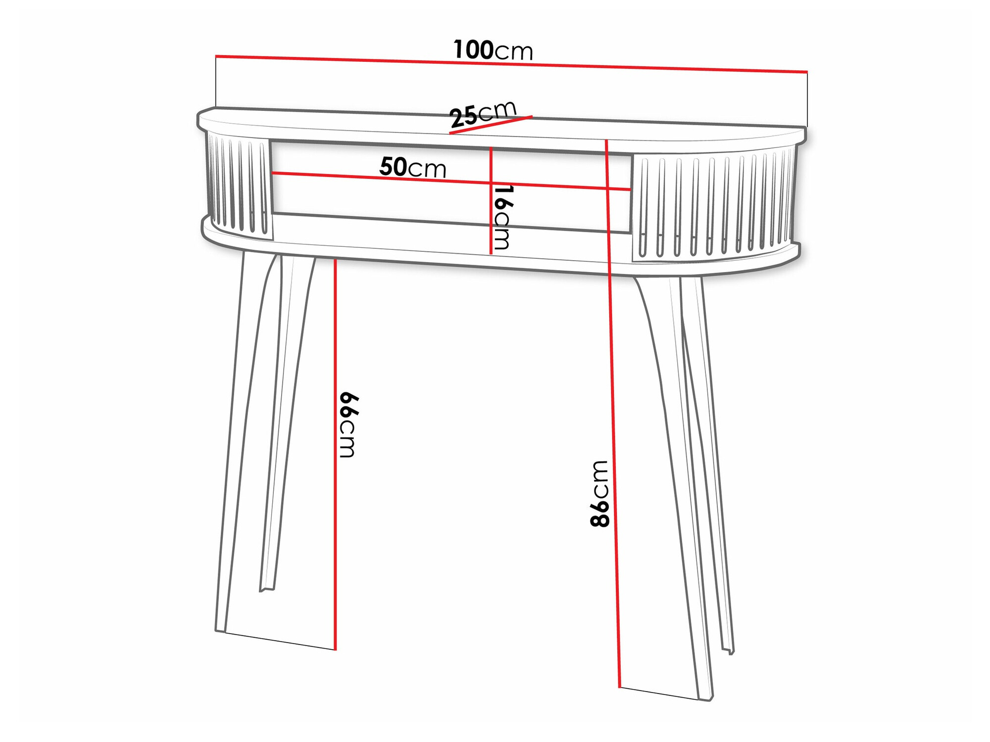 Konsolbord Vitum (Sort + Hvid)