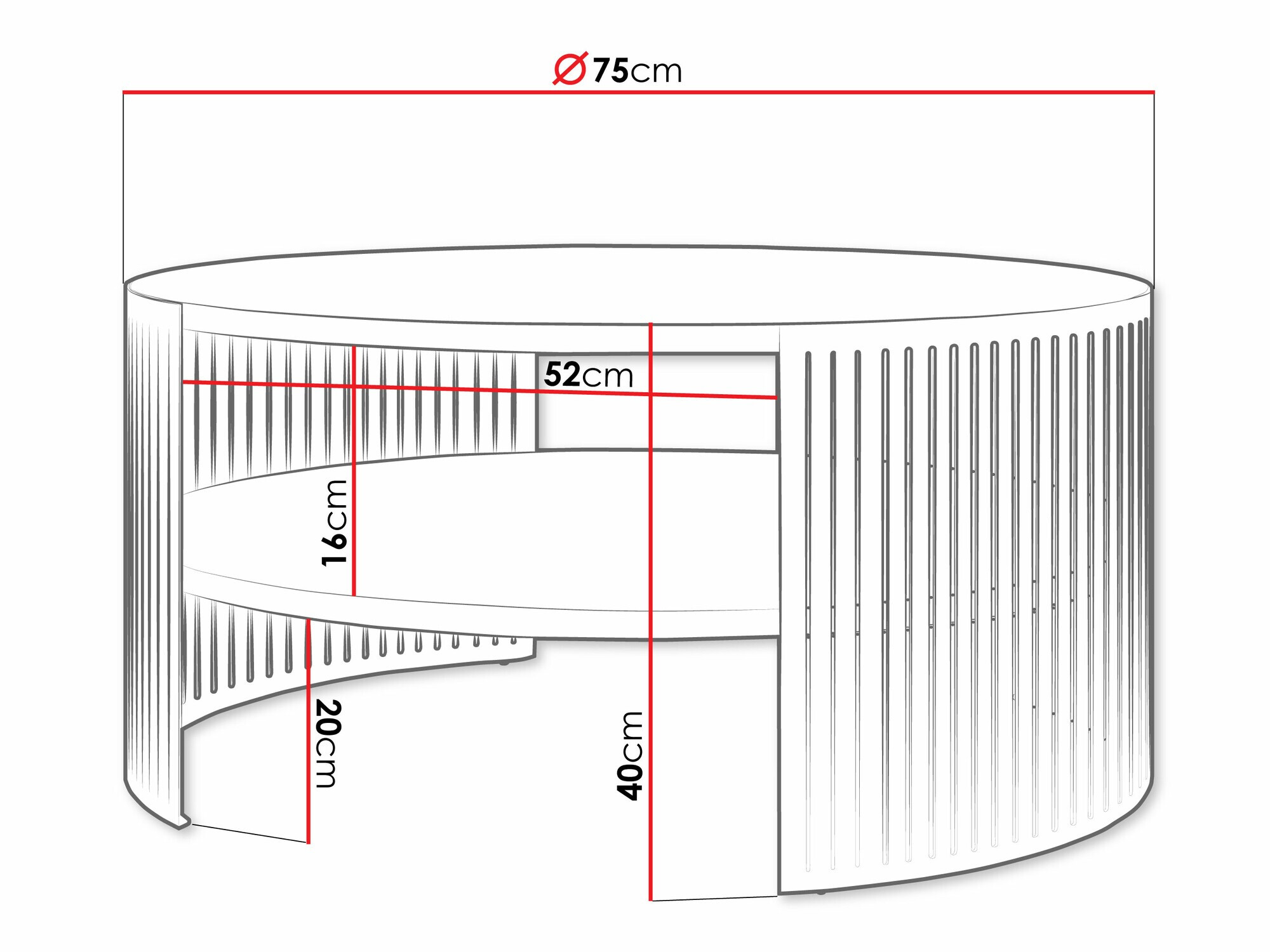 Sofabord Civer II (Lyserød + Hvid)