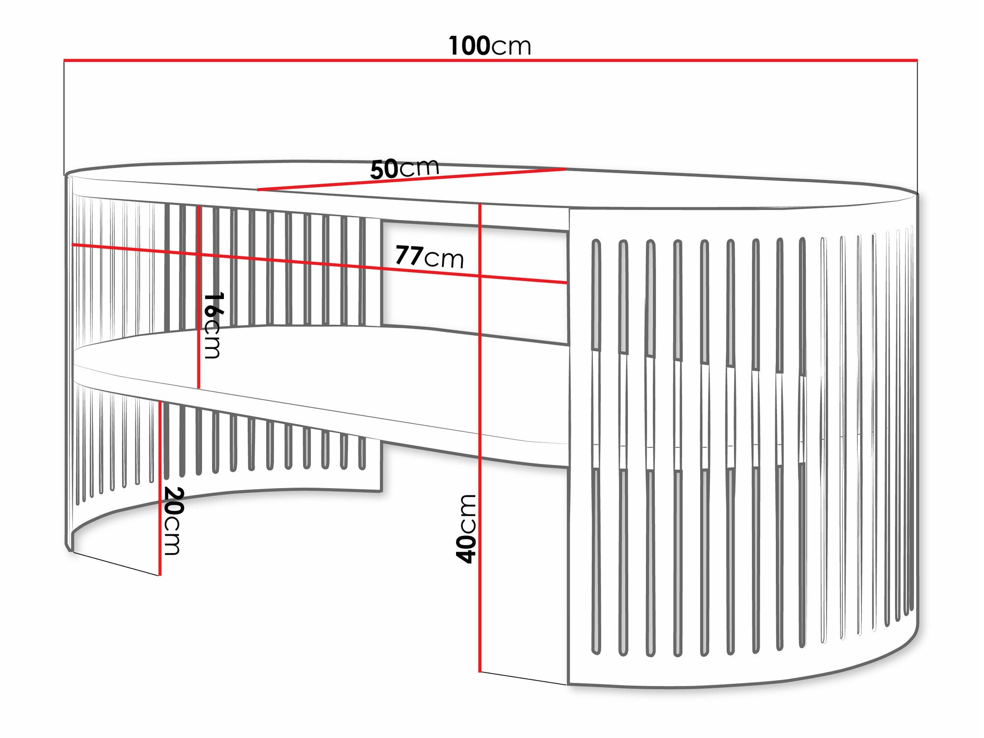 Sofabord Civer III (Sort + Hvid)
