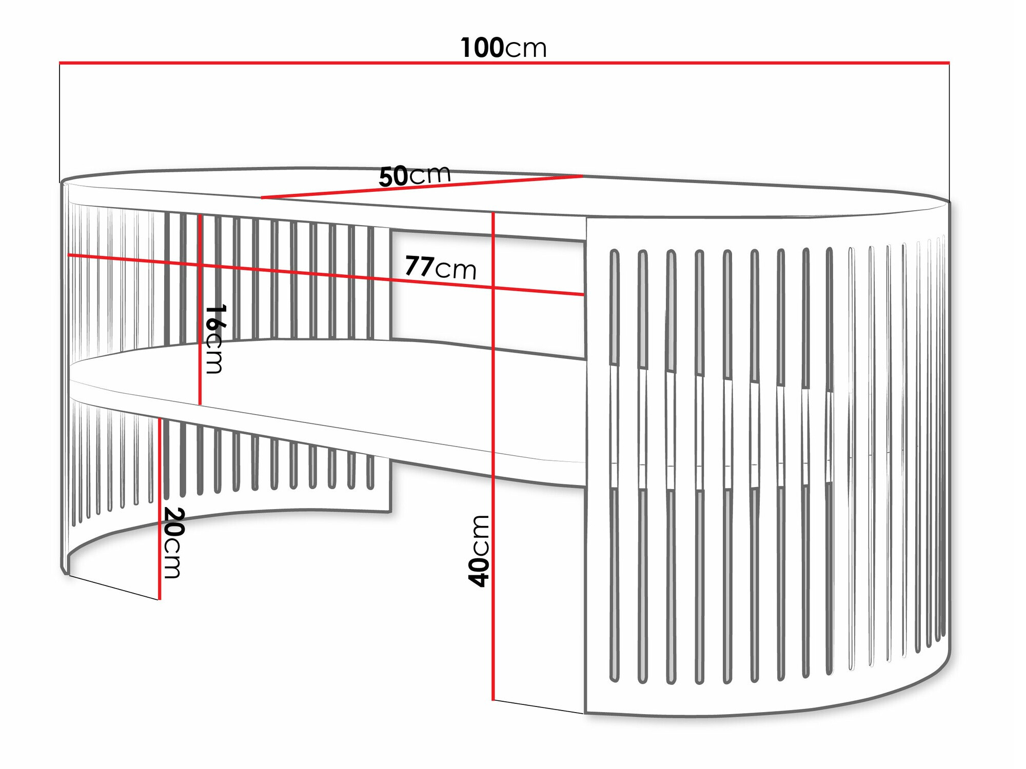 Sofabord Civer IV (Gylden + Hvid)