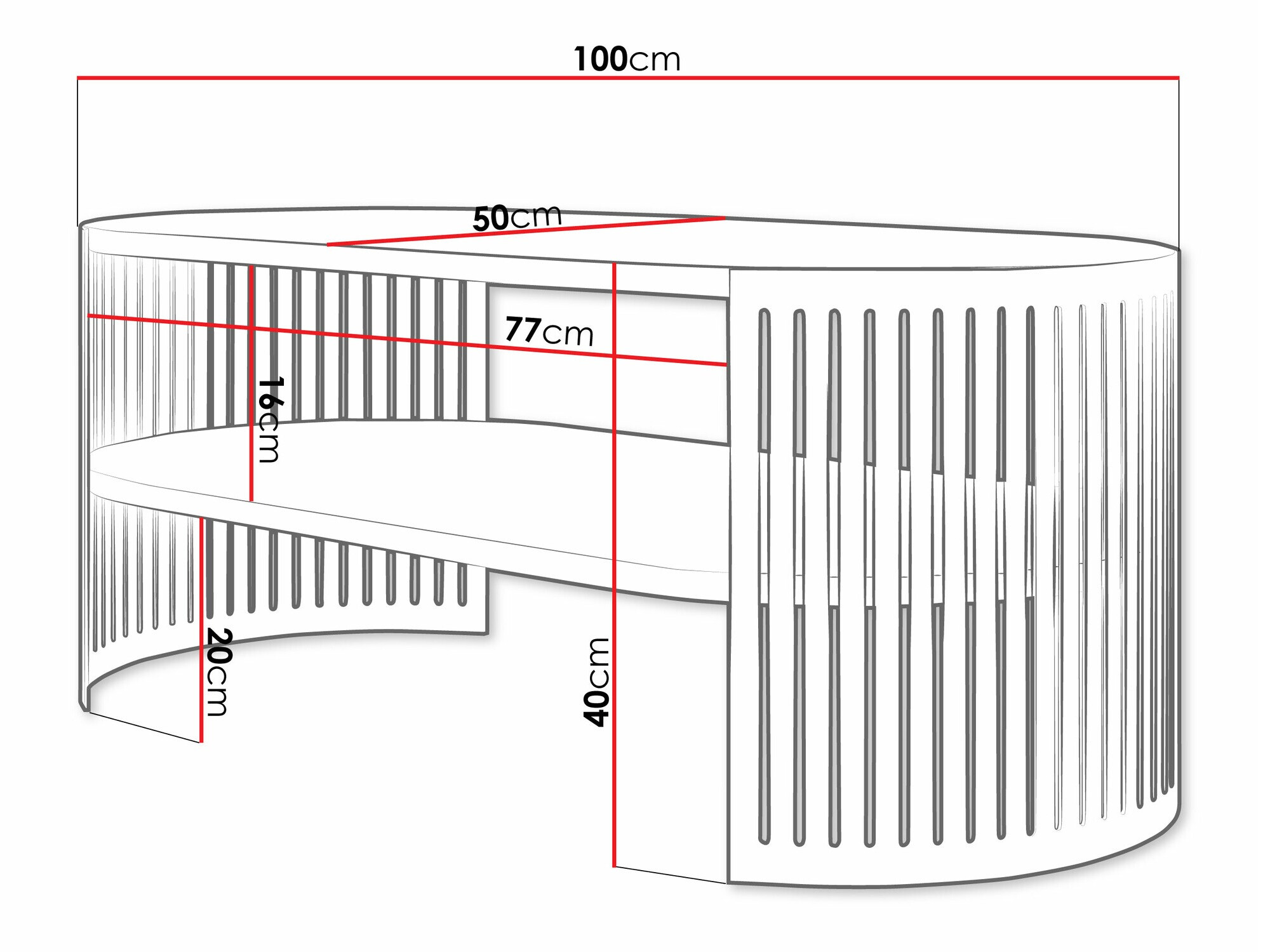 Sofabord Civer V (Lyserød + Hvid)