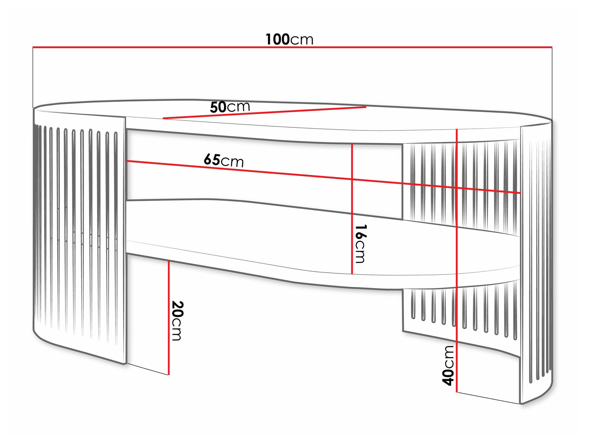 Sofabord Civer VII (Lyserød + Hvid)