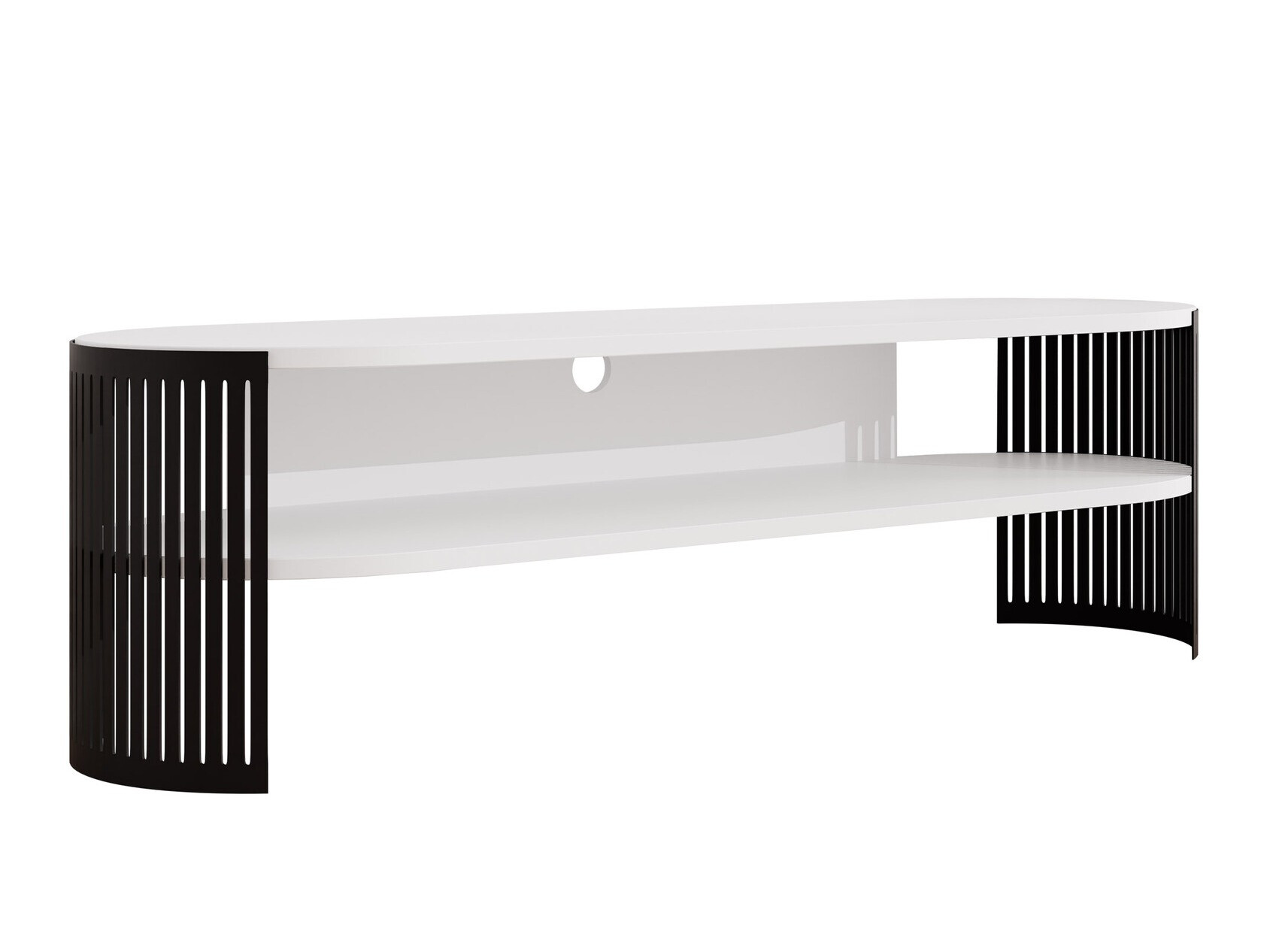 TV-bord Evanola 109 (Sort + Hvid)