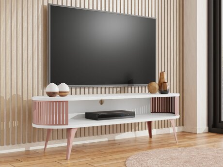TV-bord Sordore 110 (Lyserød + Hvid)