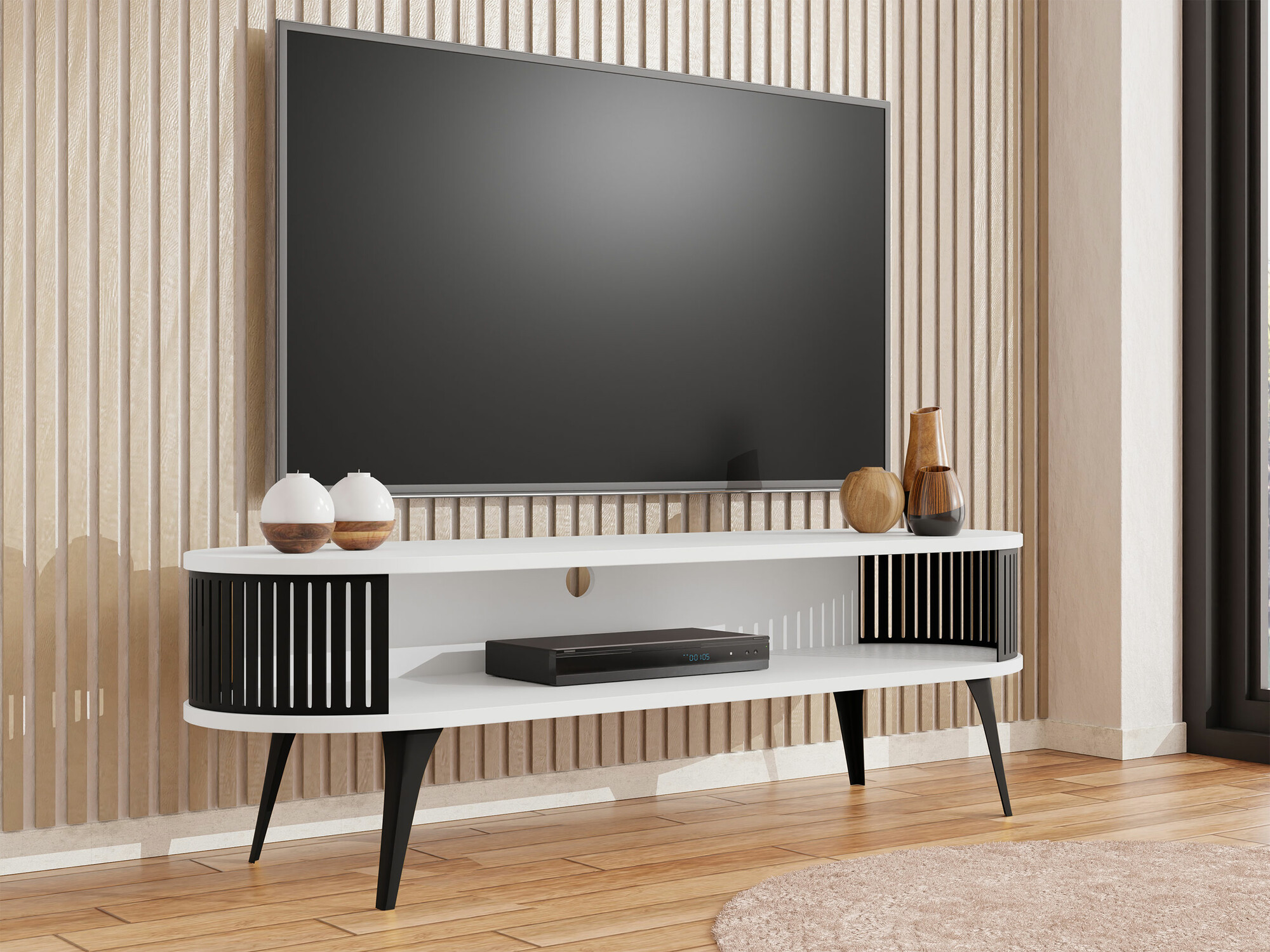 TV-bord Vitum (Sort + Hvid)