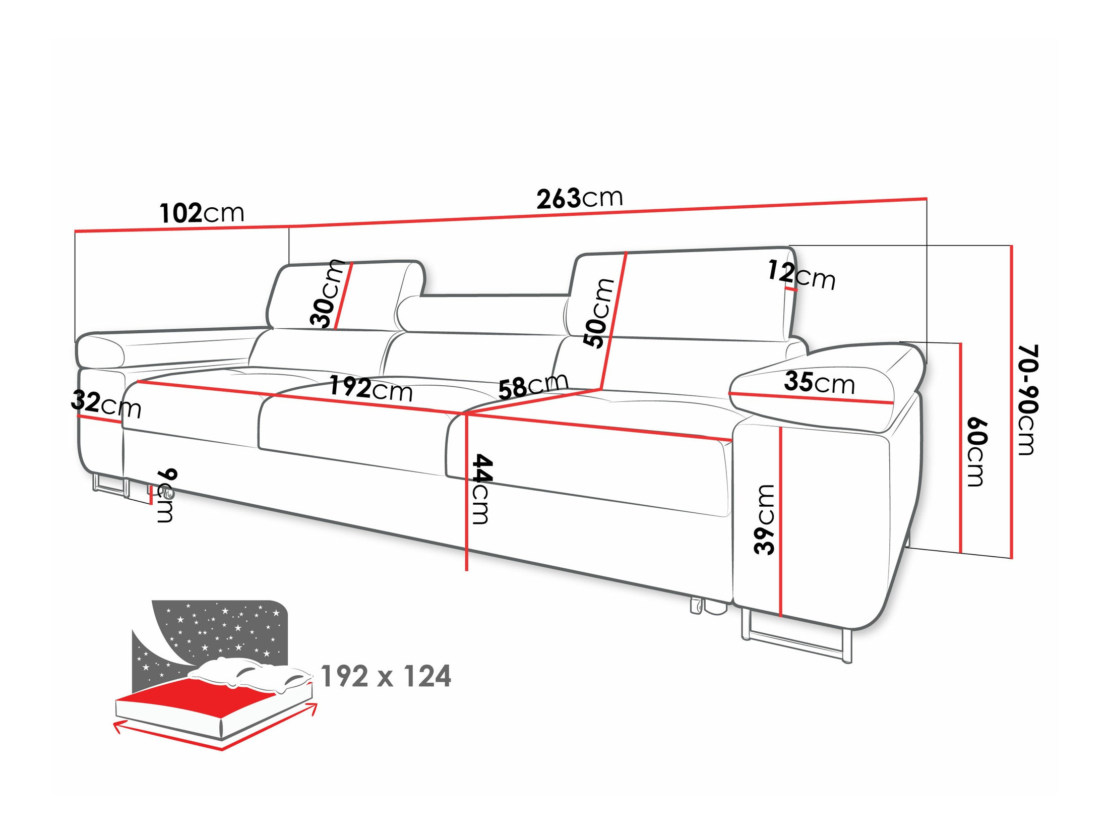 Sovesofa Comfivo Eliferu 108 (Flow 06)