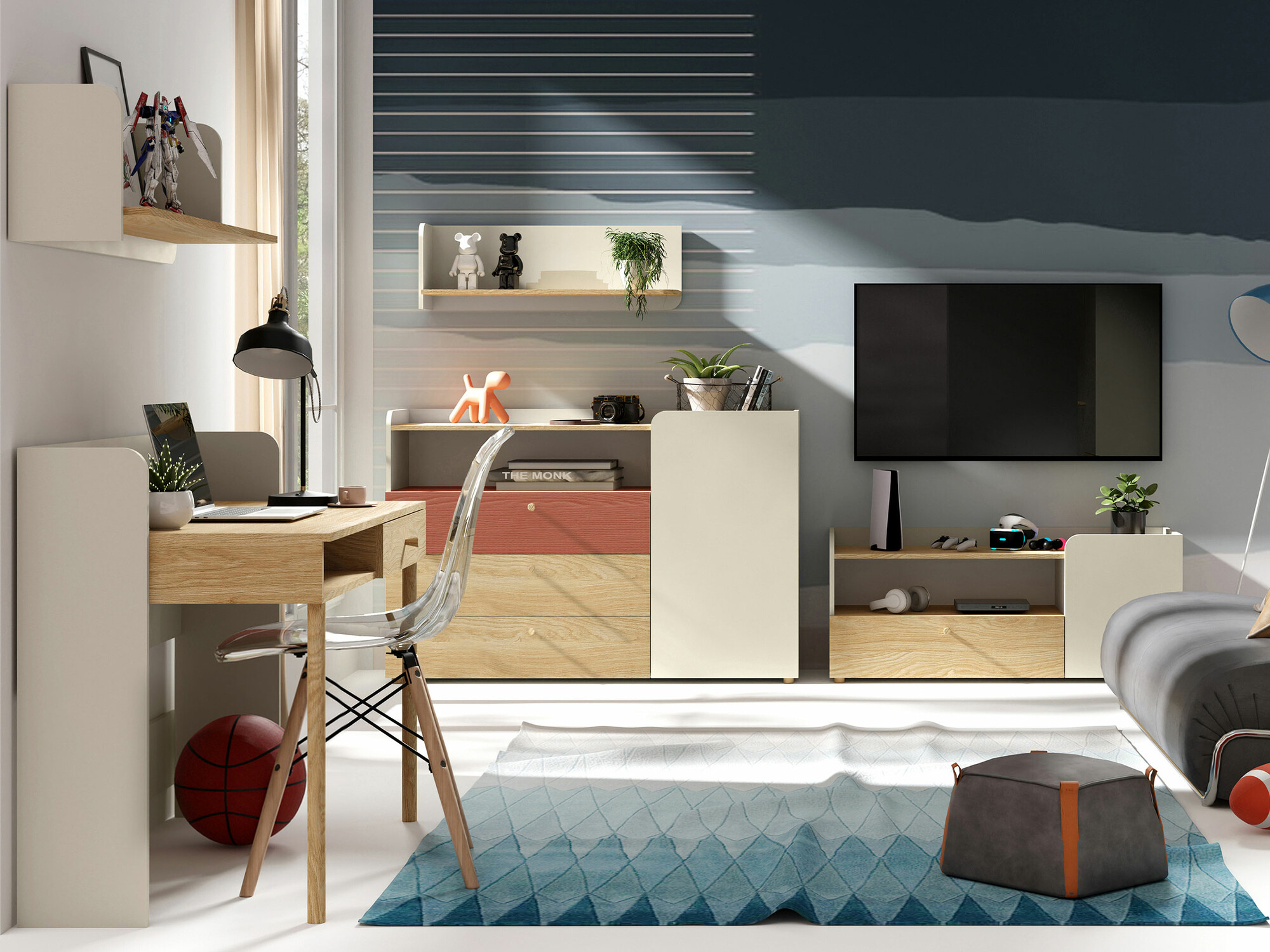 Kommode Domcali 107 (Coral + Egetræ)