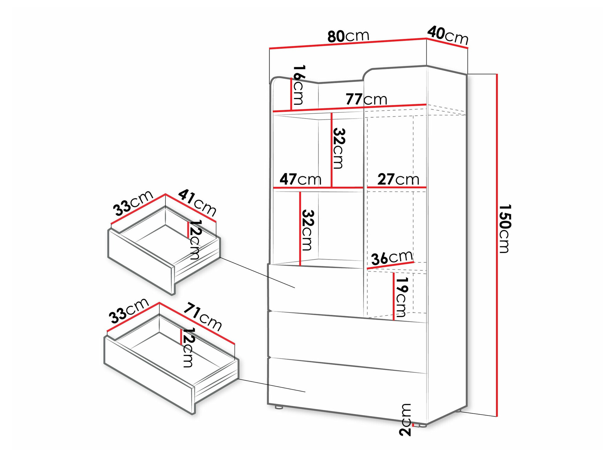 Reol Domcali 105 (Grå + Egetræ)