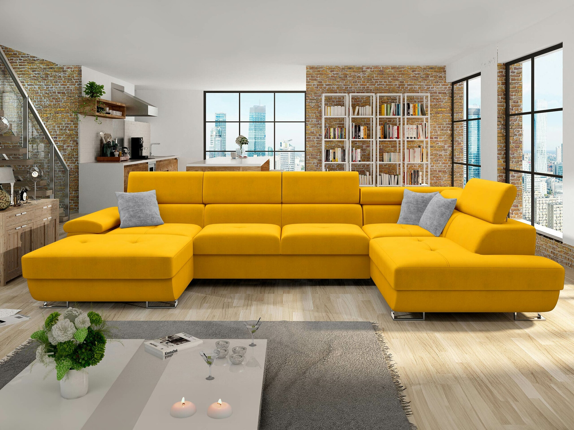Hjørnesofa Comfivo Ruta VI (Venus Velvet 2916 + Miu 2059)