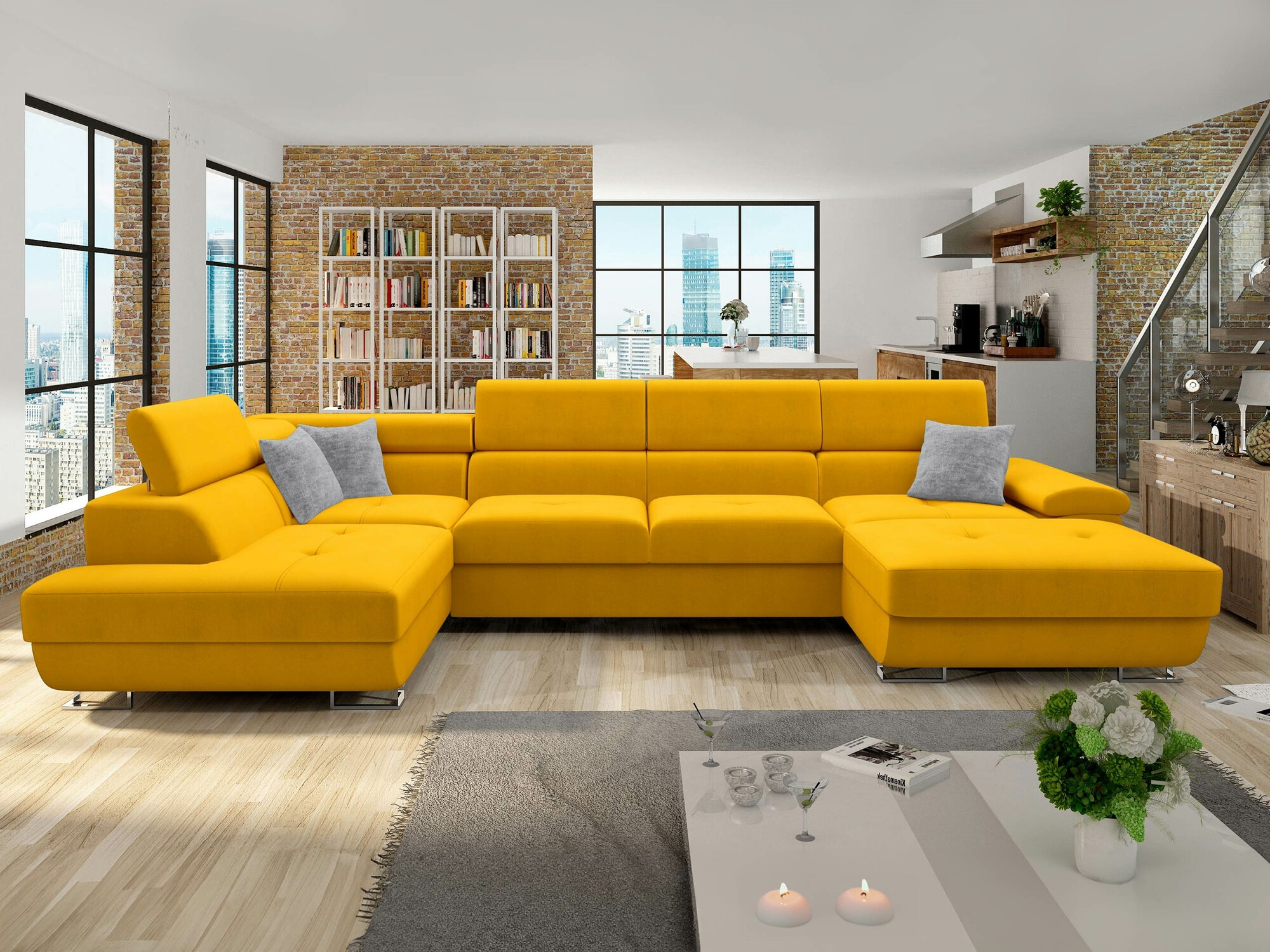 Hjørnesofa Comfivo Ruta VI (Venus Velvet 2916 + Miu 2059)
