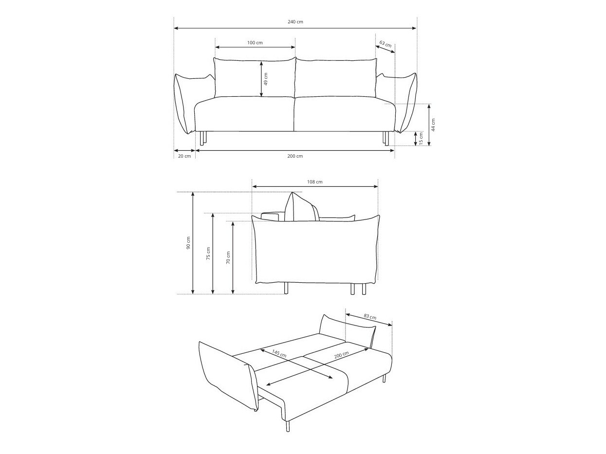 Sovesofa Kingston 131 (Horizon 08)