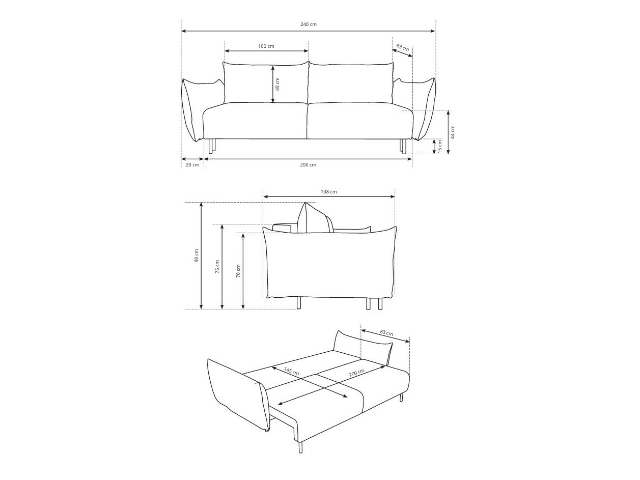Sovesofa Kingston 131 (Horizon 38)