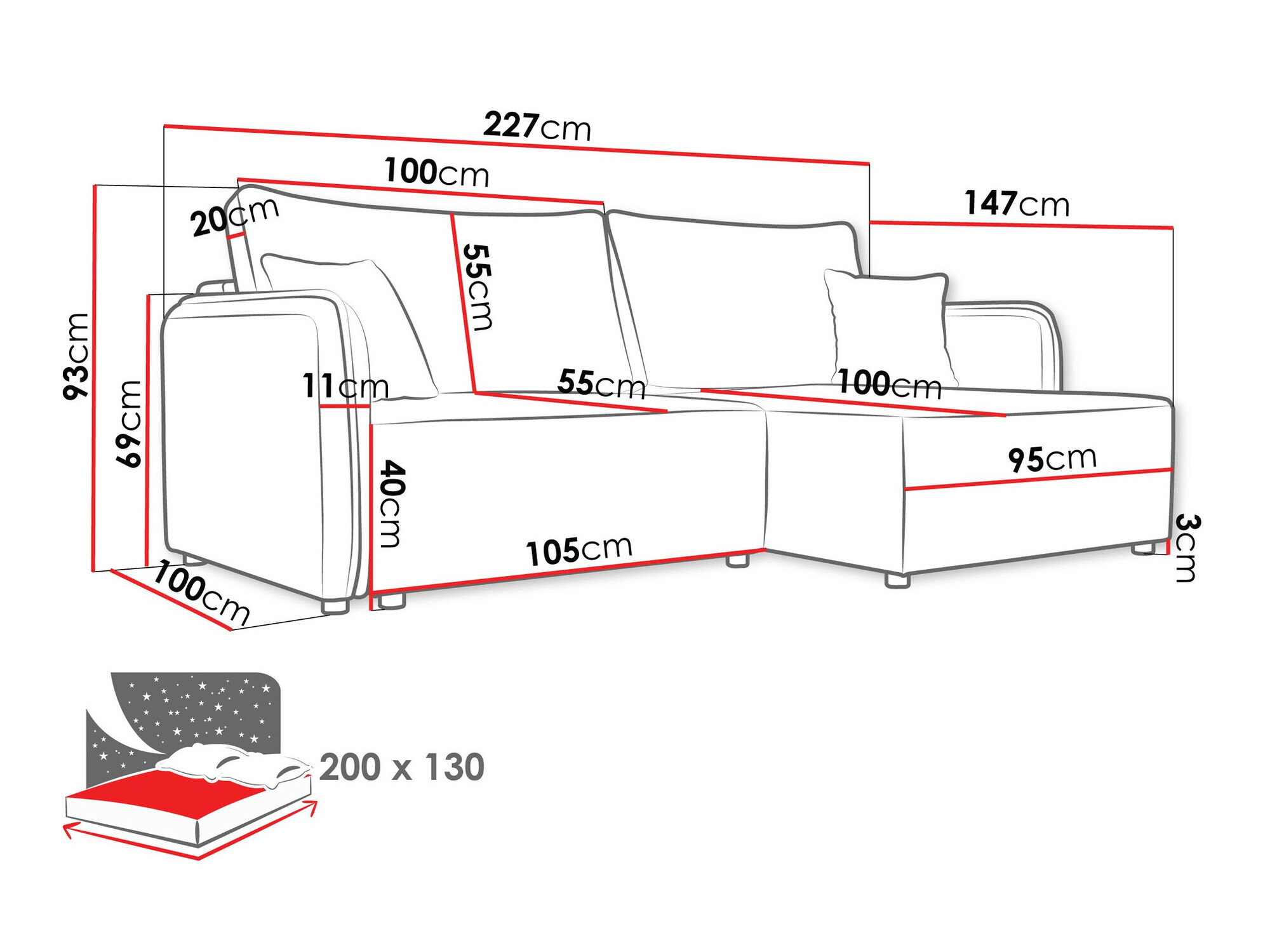 Hjørnesofa TrendyNest Turtura (Velo 621)