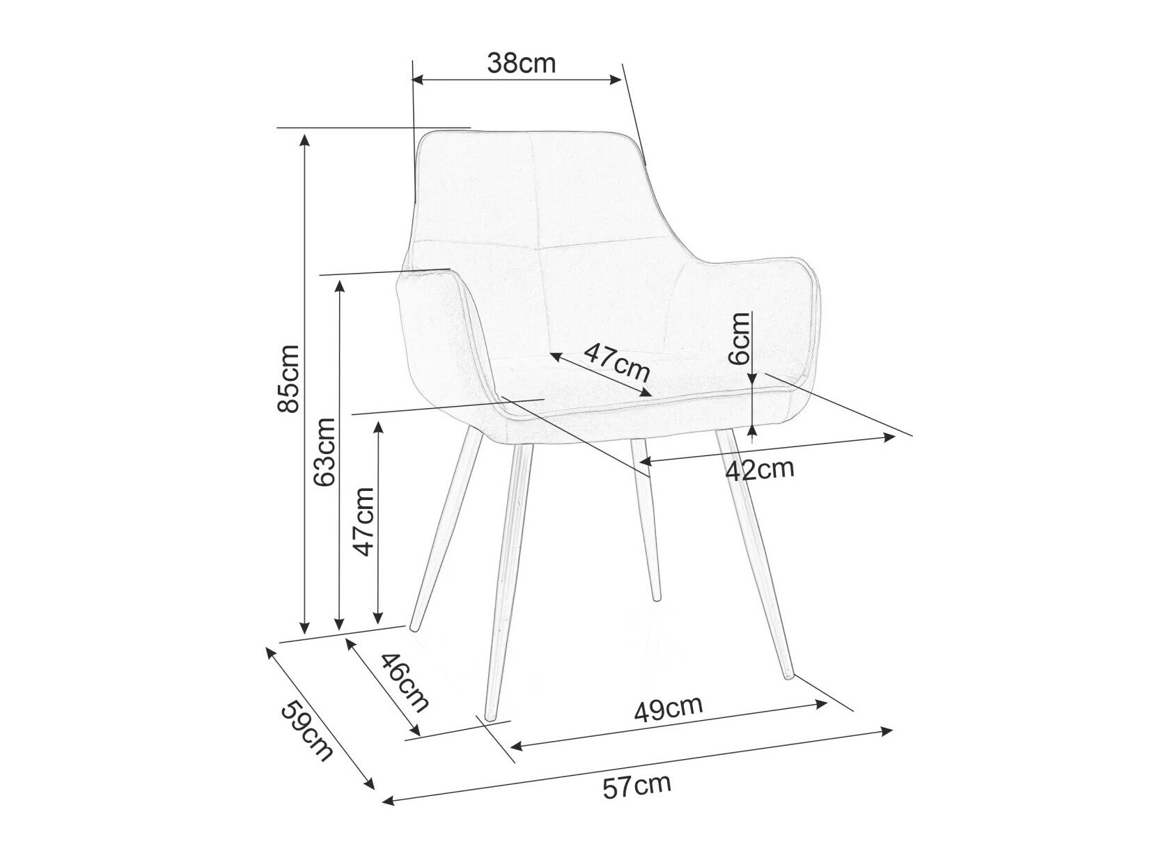 Stol Detroit 666 (Sort)