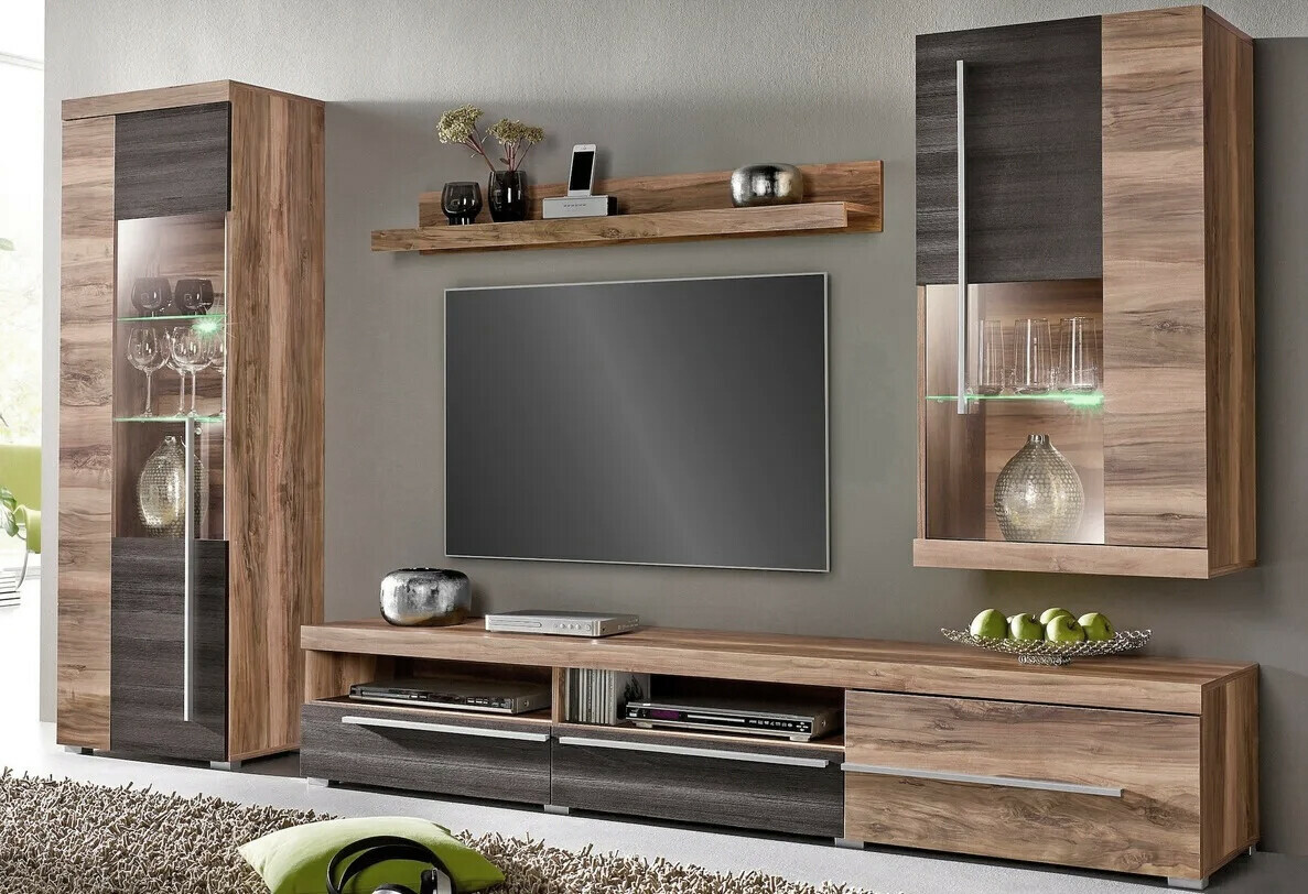 Stuemøbelsæt Sorciro 105 (Nød + Mørk eg)