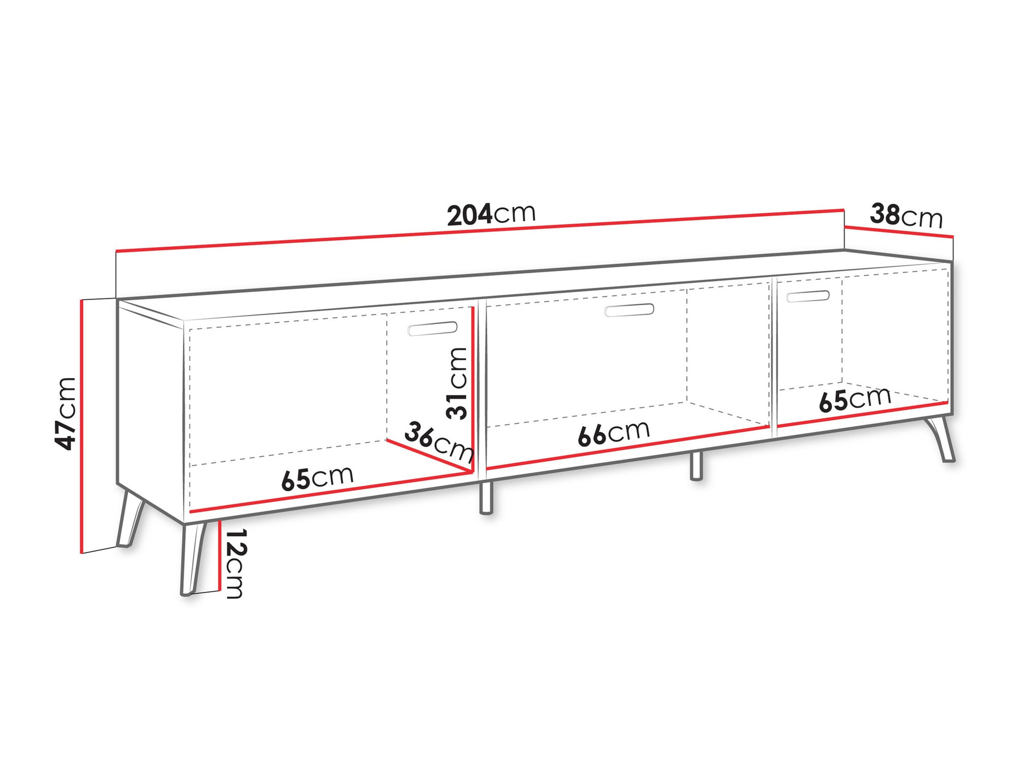 TV-bord Comfivo Capella I (Hvid + Glansfuld hvid)