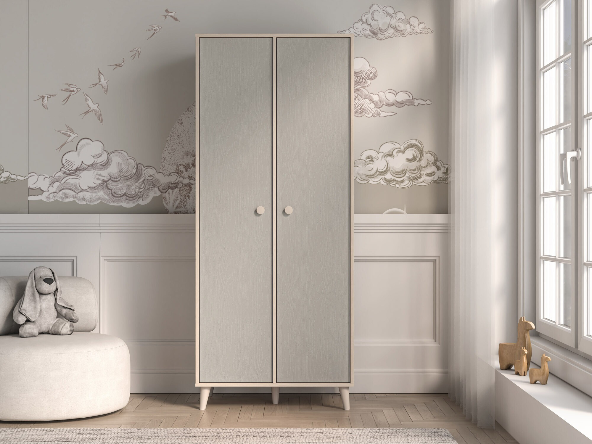 Garderobeskab Tortoli 101 (Grå)