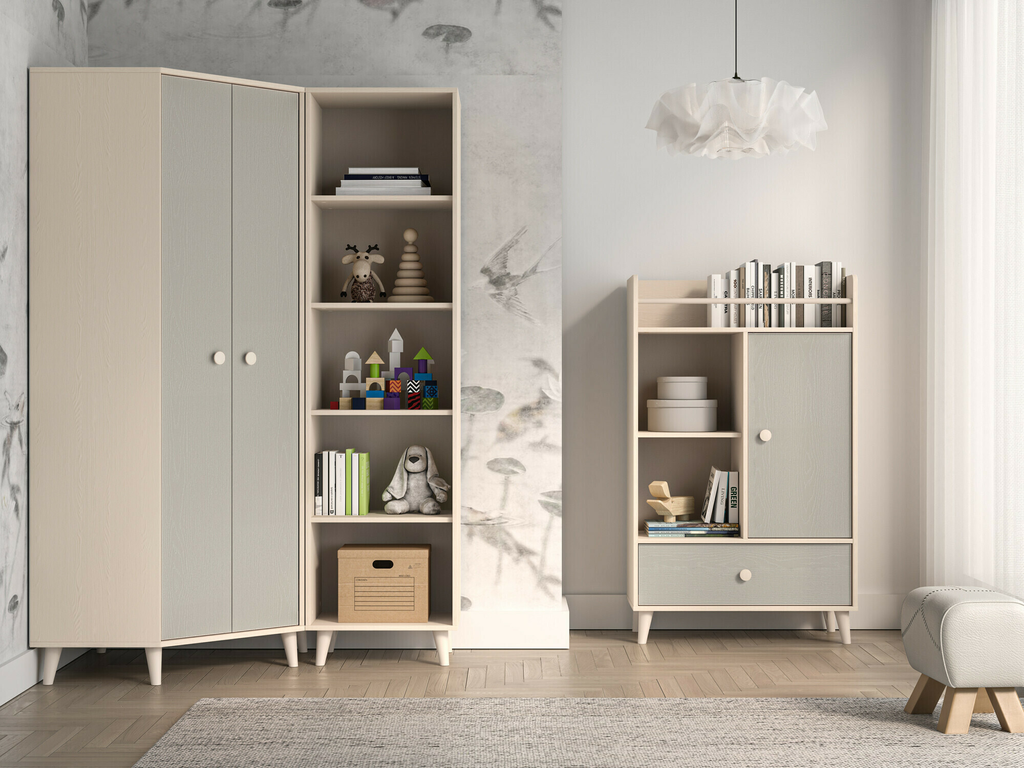Børneværelsessæt Tortoli 113 (Grå)