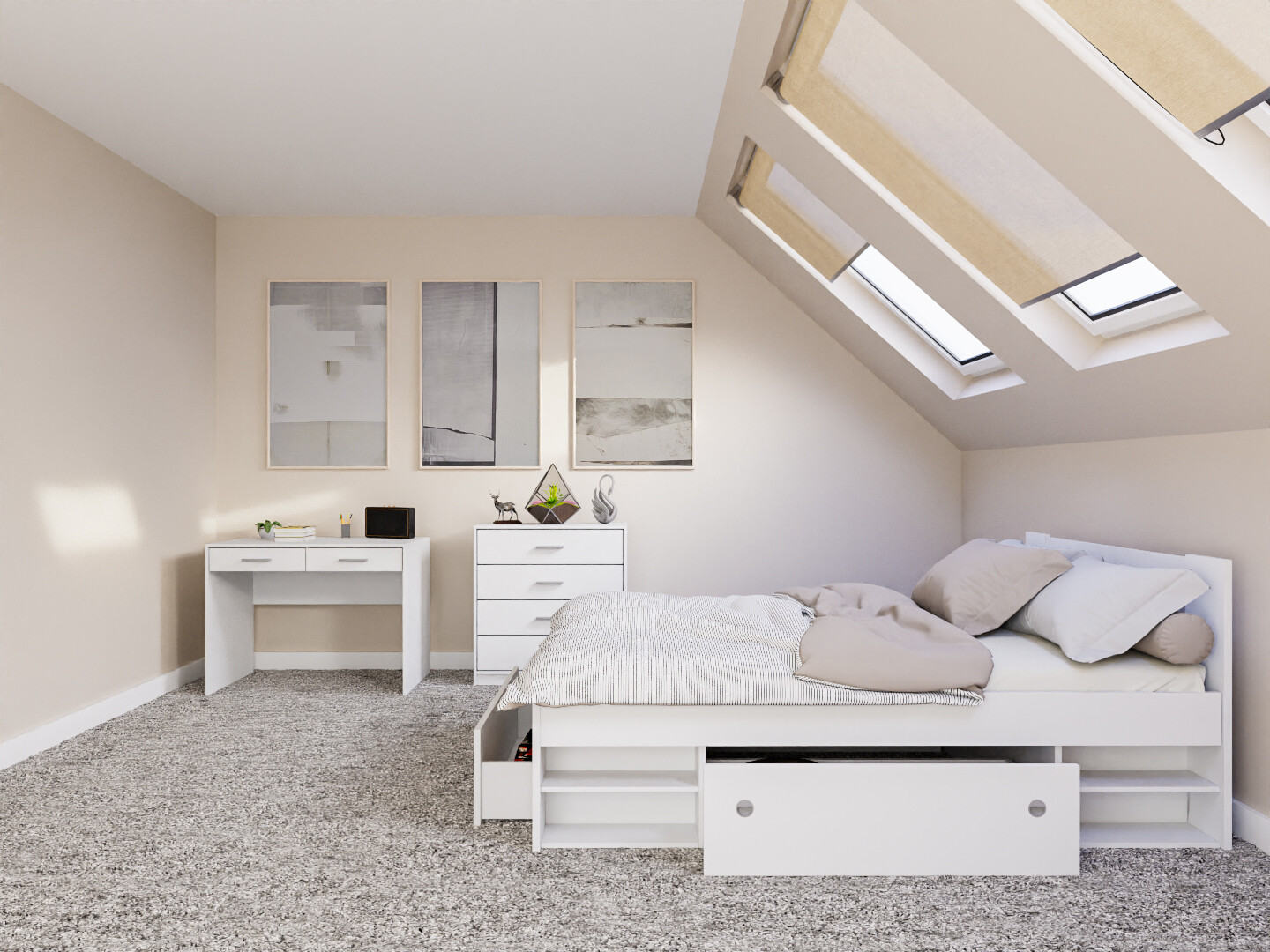 Soveværelsessæt Novsore 155 (Hvid)