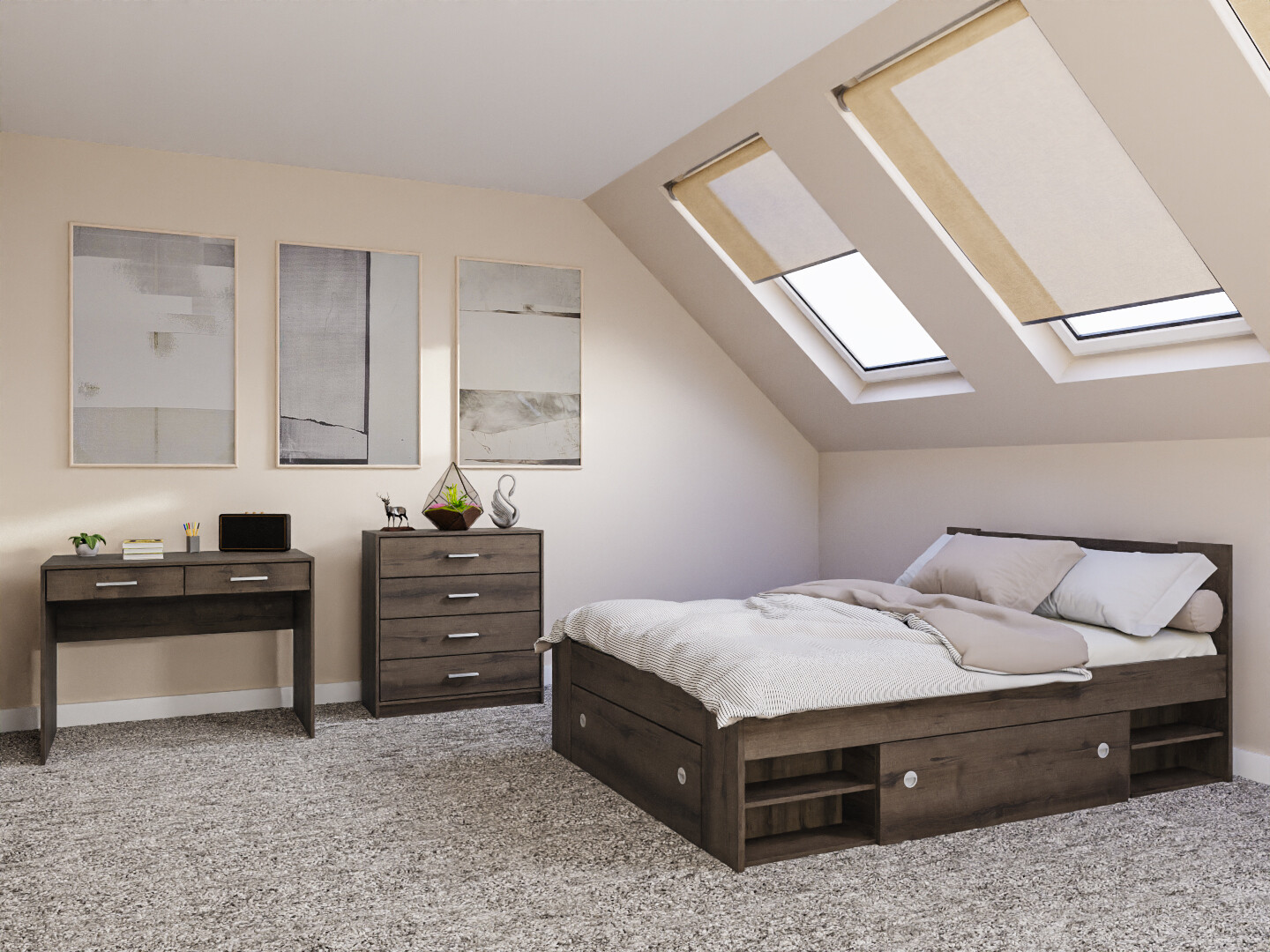 Soveværelsessæt Novsore 155 (Mørk eg)