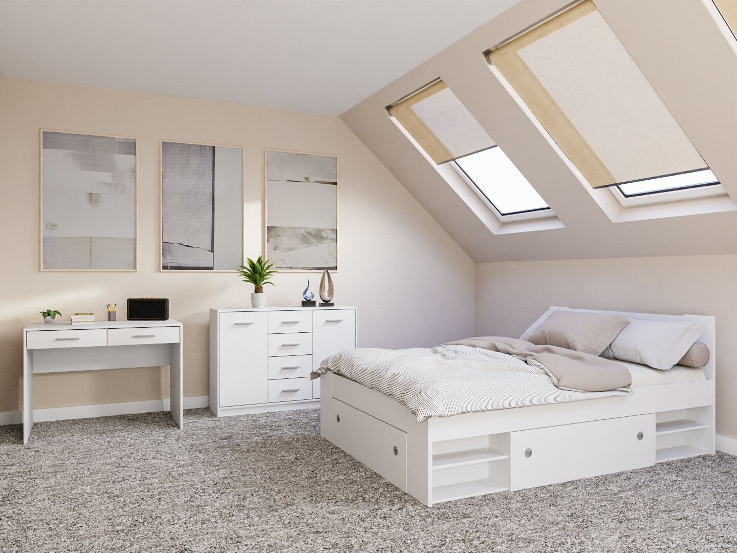 Soveværelsessæt Novsore 156 (Hvid)