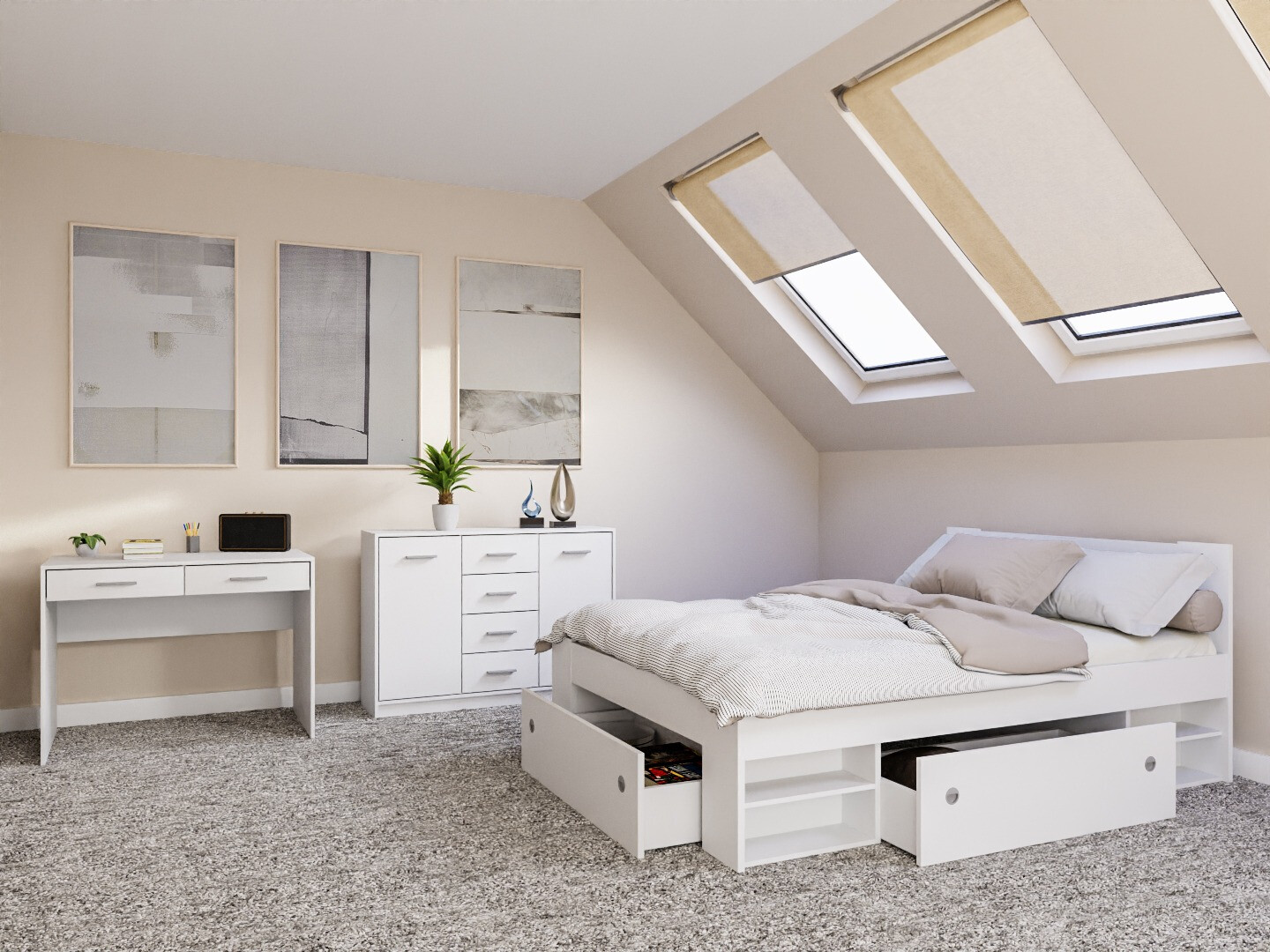 Soveværelsessæt Novsore 156 (Hvid)