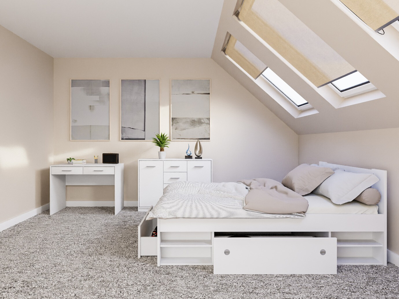 Soveværelsessæt Novsore 156 (Hvid)