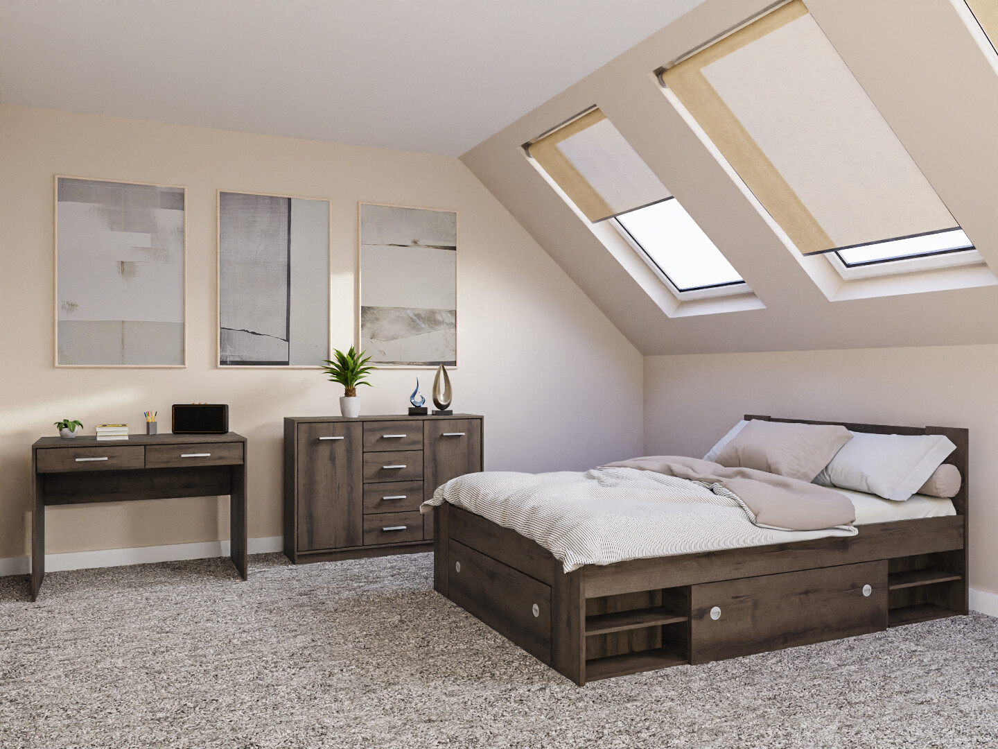 Soveværelsessæt Novsore 156 (Mørk eg)