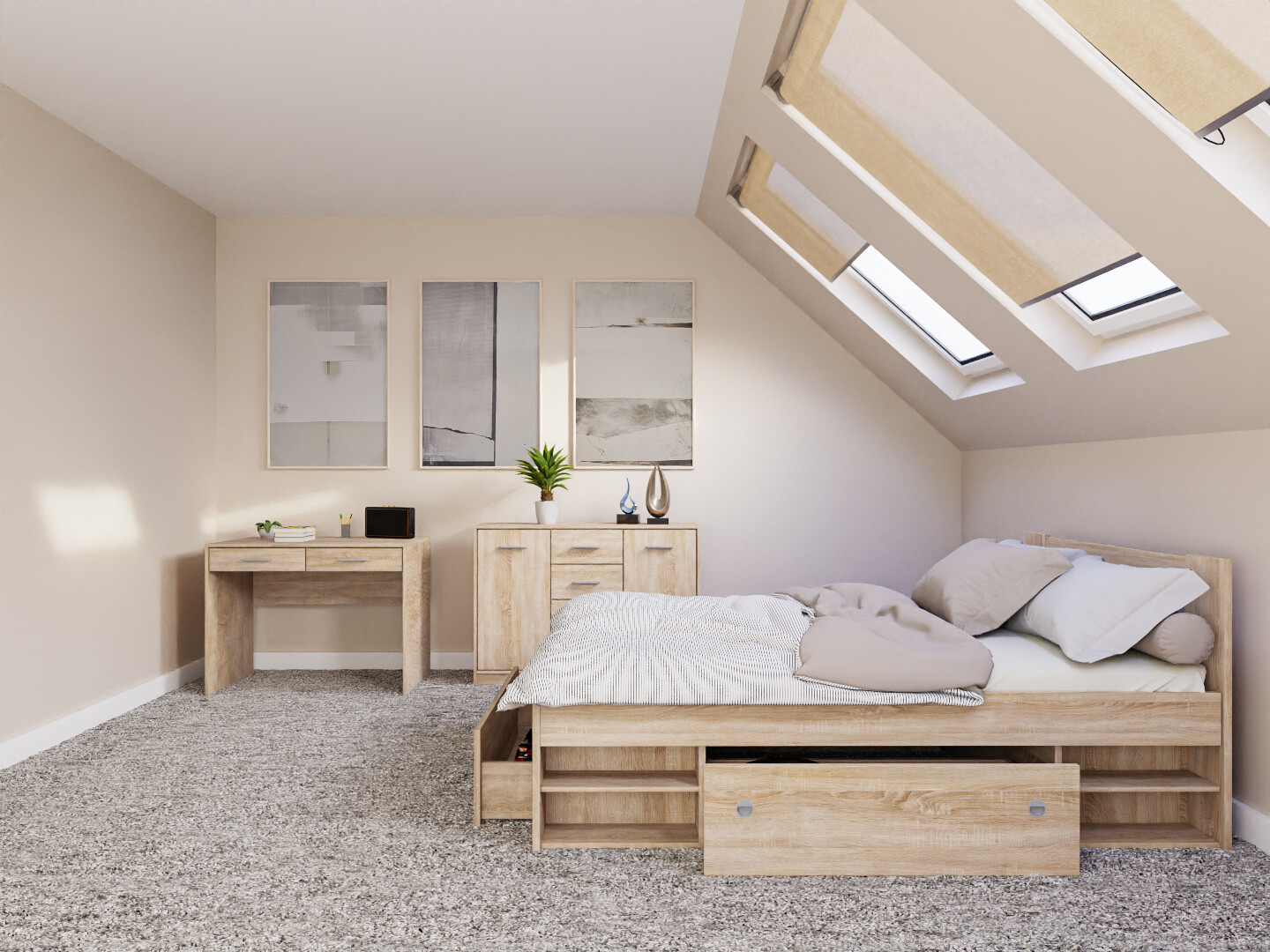 Soveværelsessæt Novsore 156 (Sonoma eg)