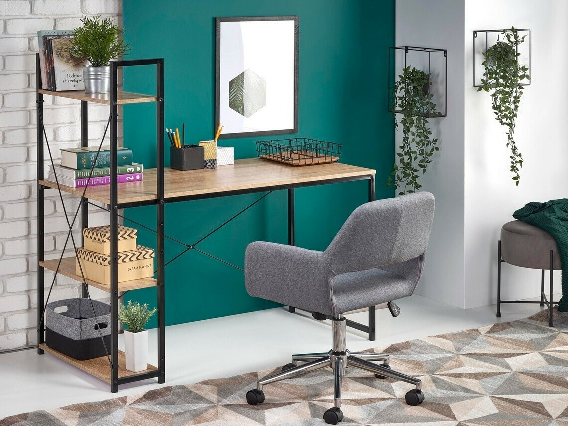 Skrivebord Houston 1888 (Sonoma eg + Sort)