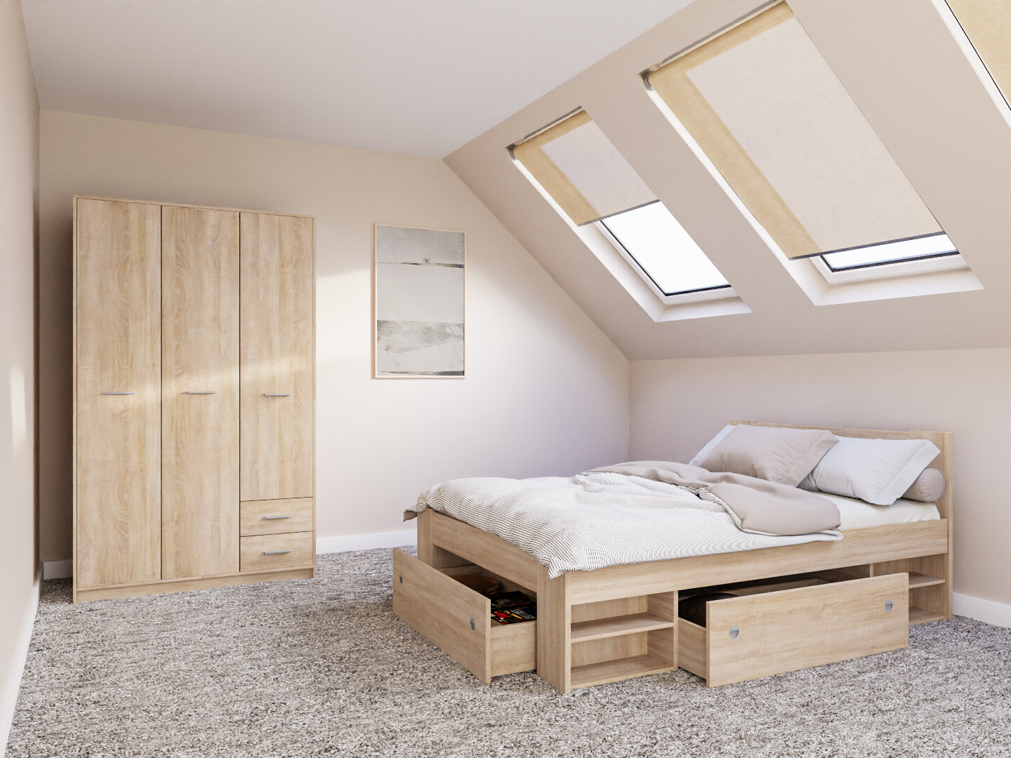 Soveværelsessæt Novsore 158 (Sonoma eg)