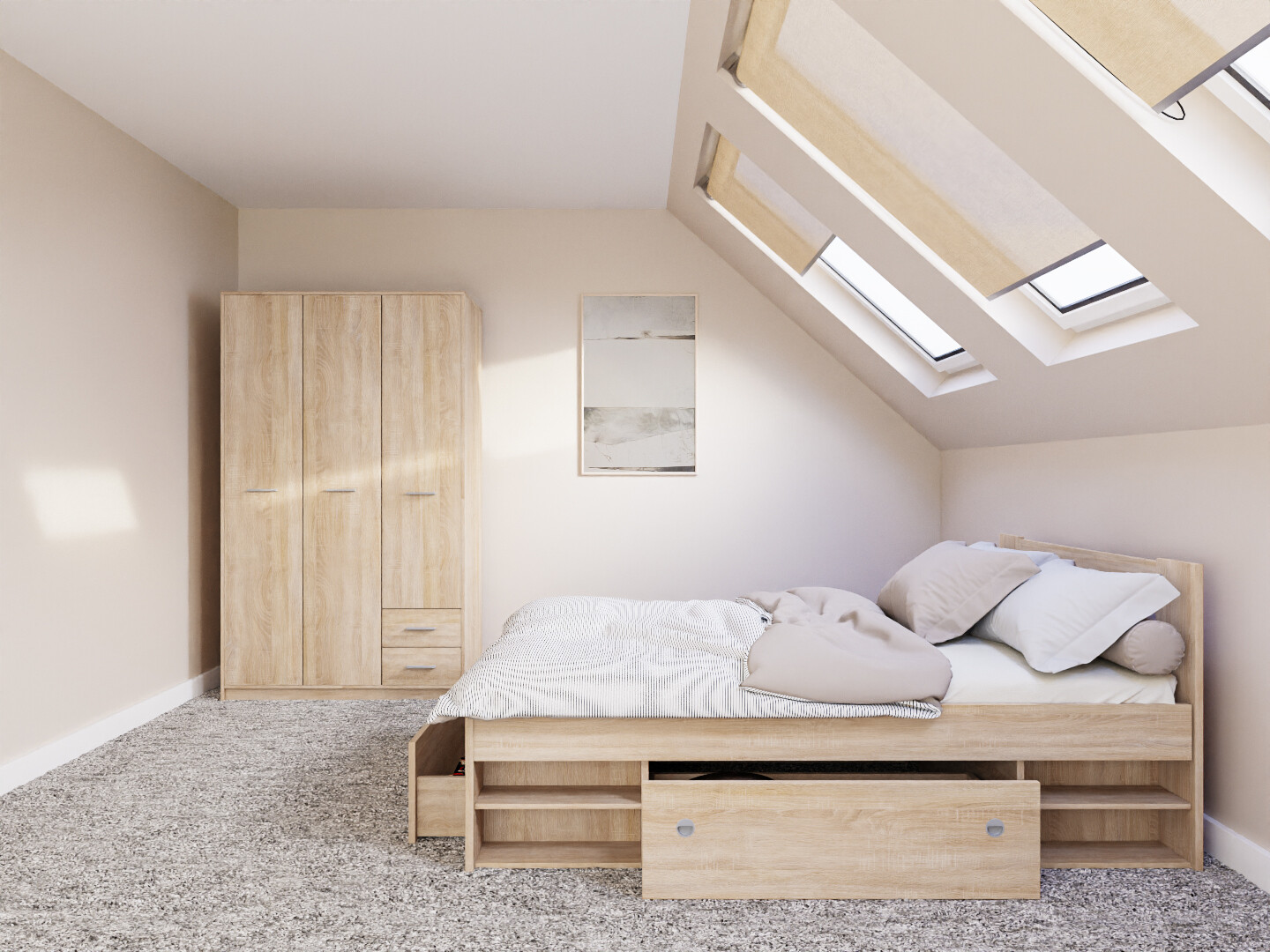 Soveværelsessæt Novsore 158 (Sonoma eg)