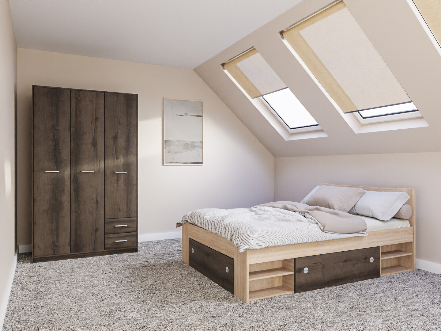 Soveværelsessæt Novsore 158 (Sonoma eg)