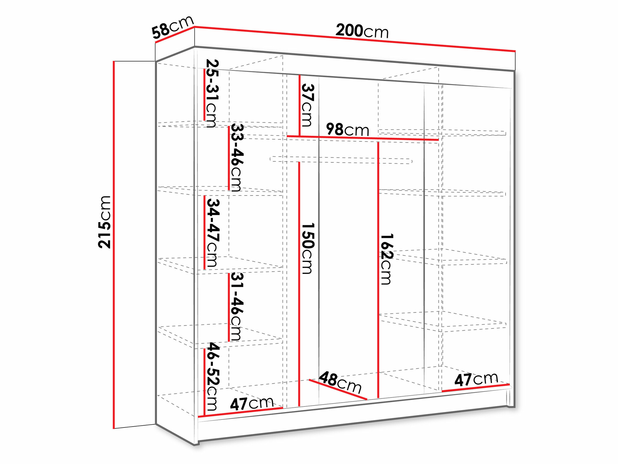 Garderobeskab Closico Durion II (Hvid)