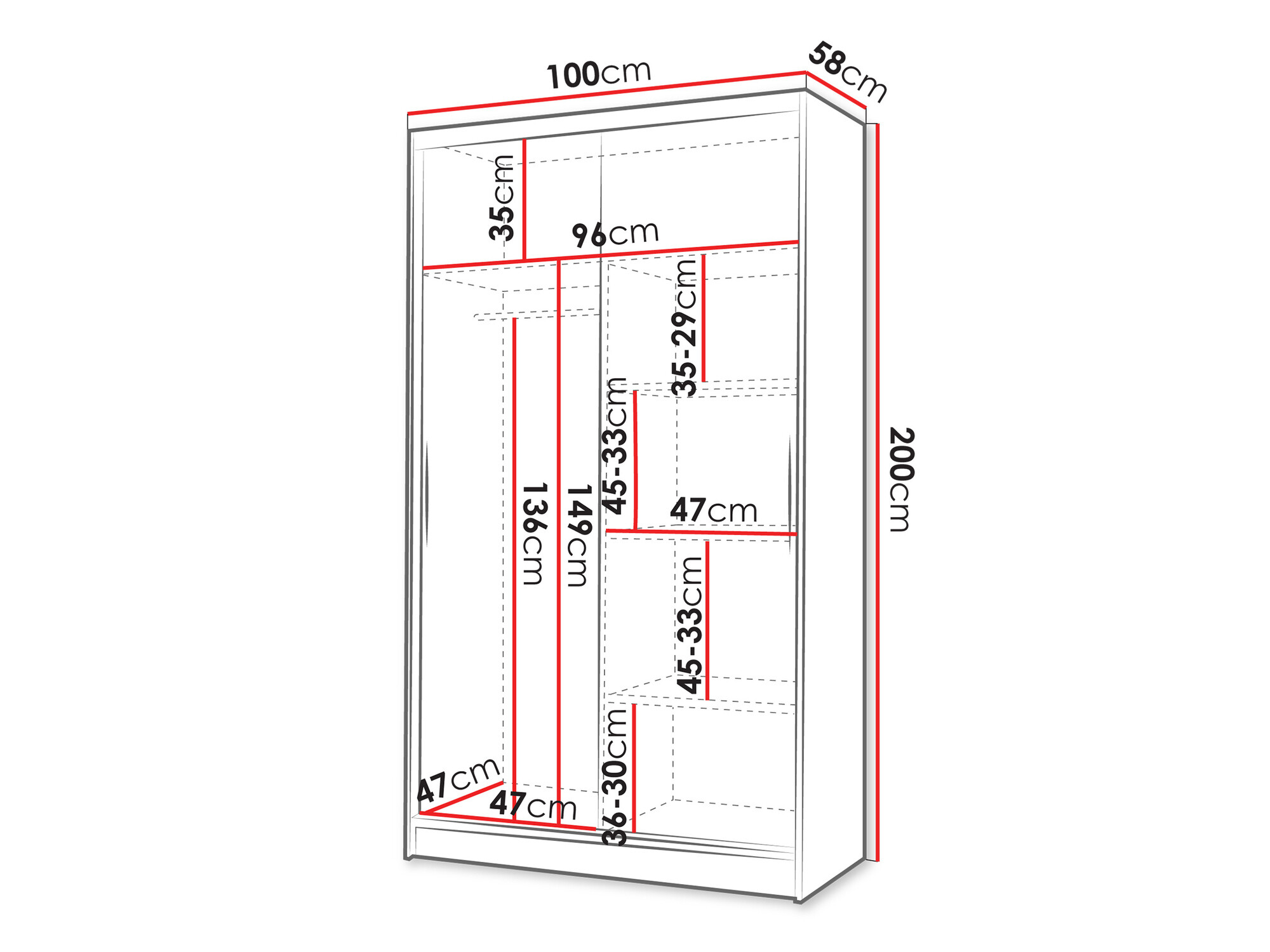 Garderobeskab Closico Structor II (Sort + Artisan eg)